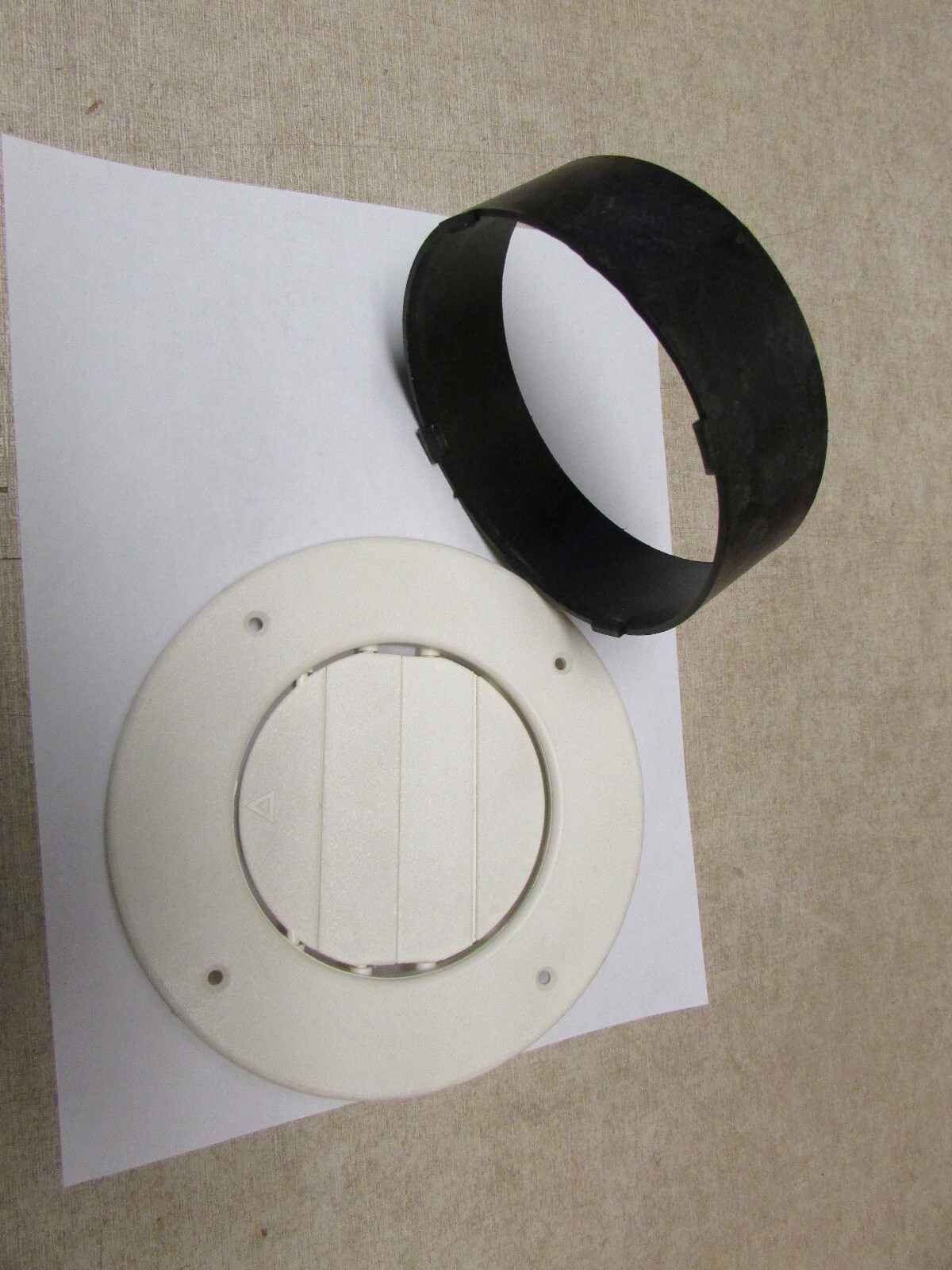 RV Round AC Ceiling Vent Fully Adjustable – Beige Dream Off White – With Collar