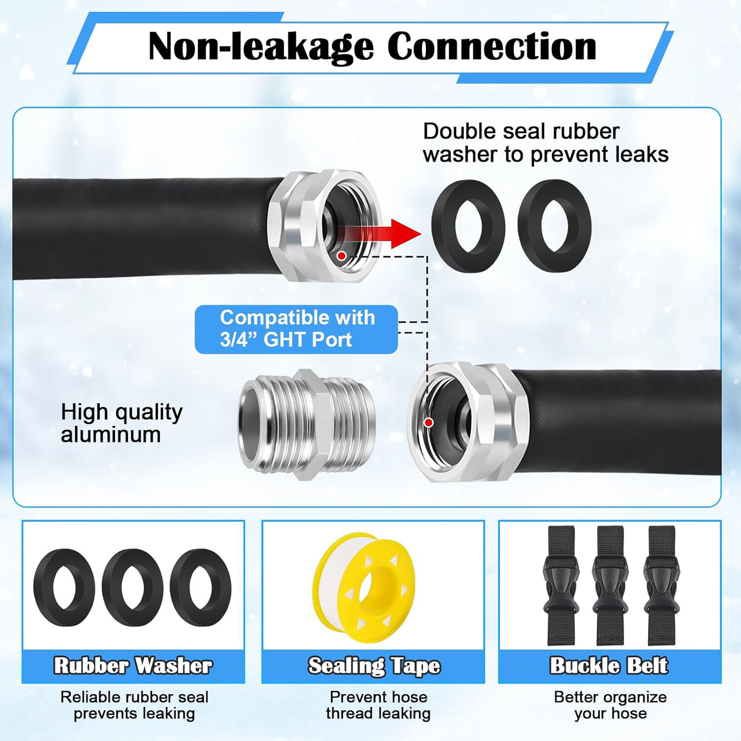 15/30/60ft Heated RV Water Hose 120V -40°F Freeze Proof Drinking Safe NSF