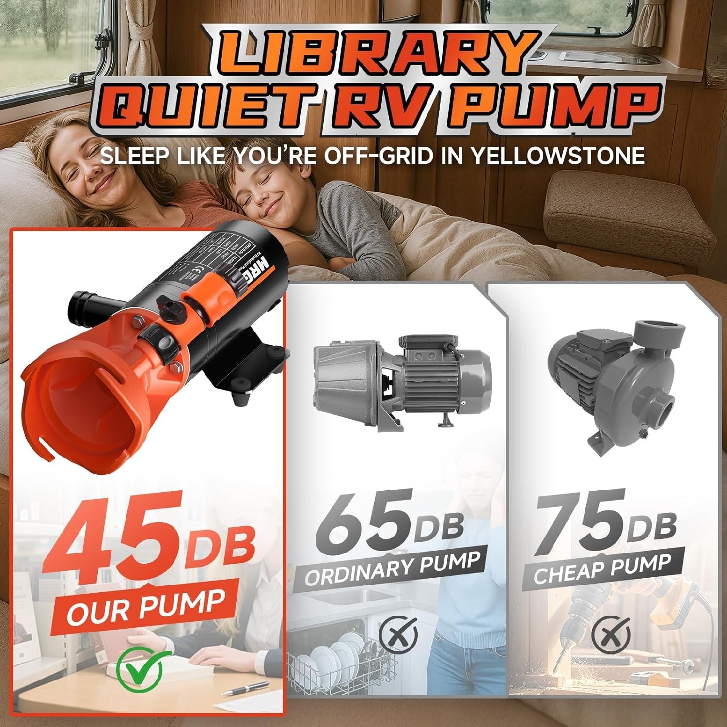 12V Portable RV Macerator Pump – 12GPM Flow Rate, Quick Release Sewage Solution