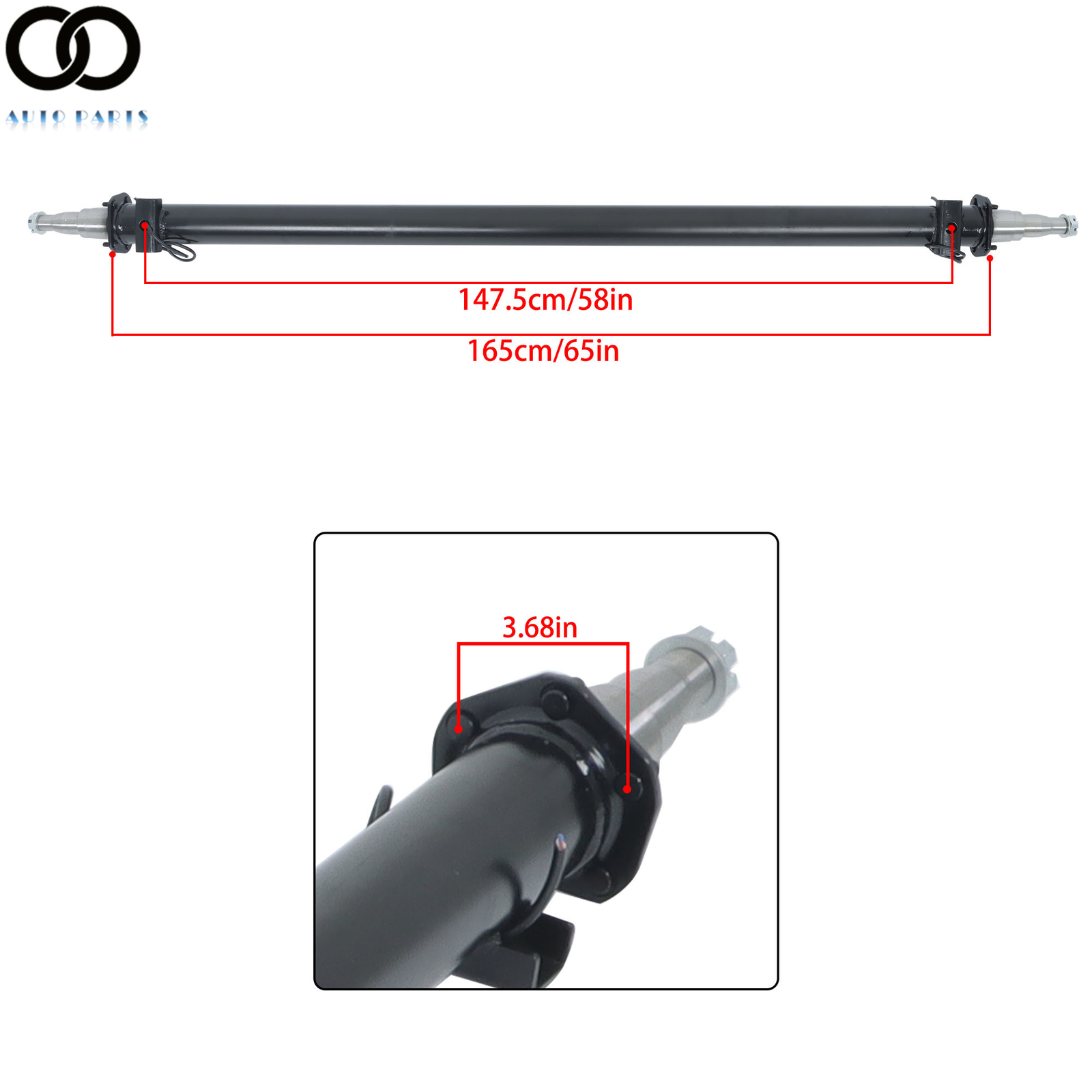 6k TK Trailer Axle w/ 73″~95″ HubFace 58″~80″ Spring Center – (6000lb Beam Only)