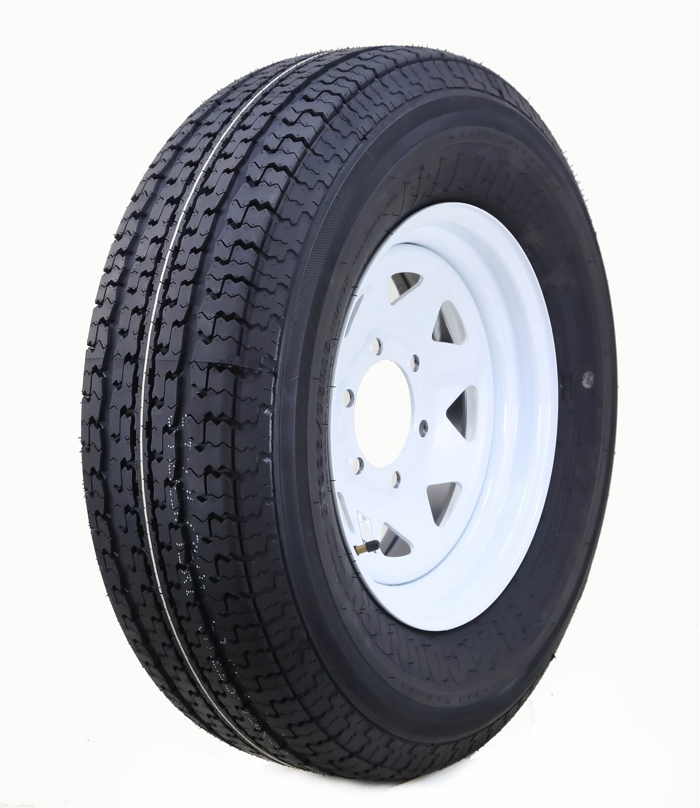 Free Country Trailer Tire Rim ST225/75R15 10-Ply E 117M 6 Lug x 5.5″ White Spoke