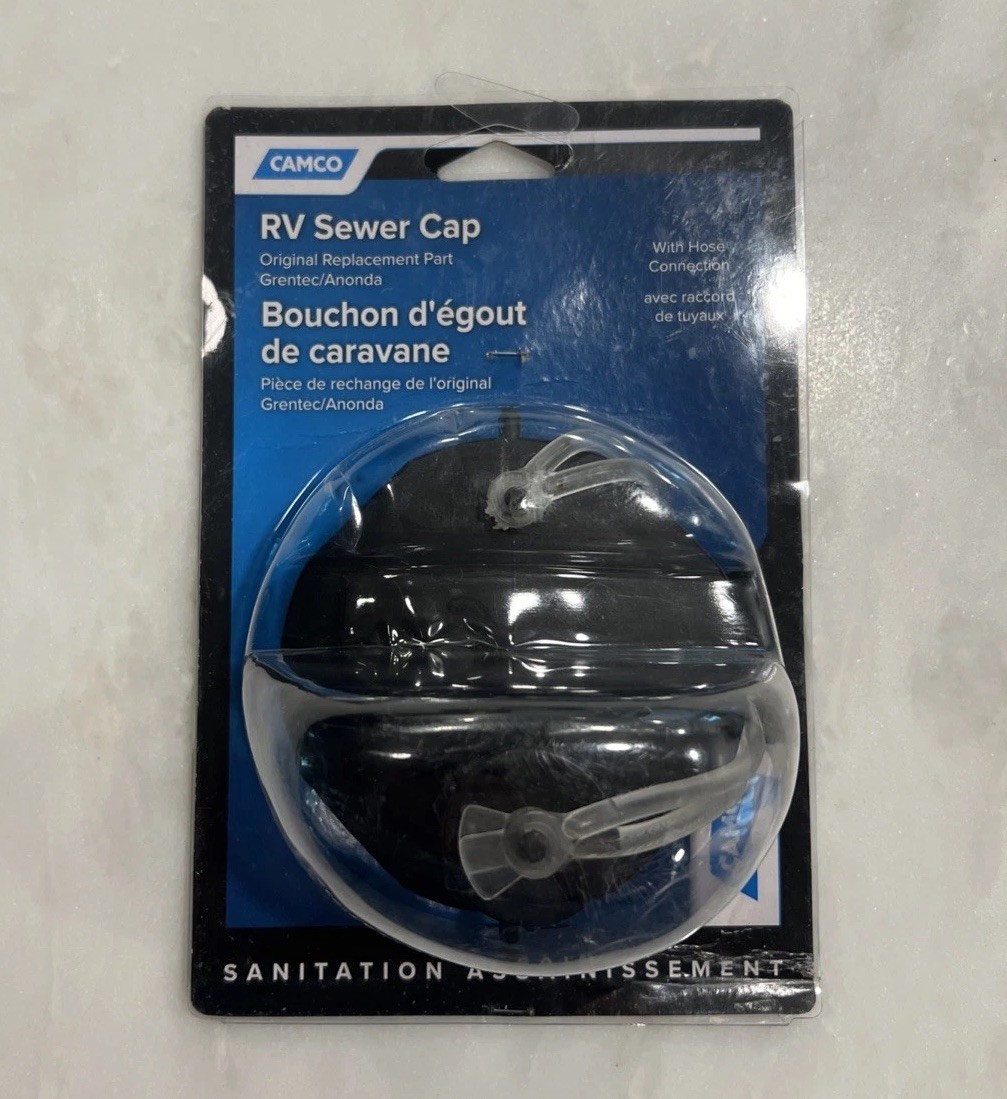 RV Motorhome Sewer Cap w Hose Connection Trailer Waste Drain Water Tank Fast Shp