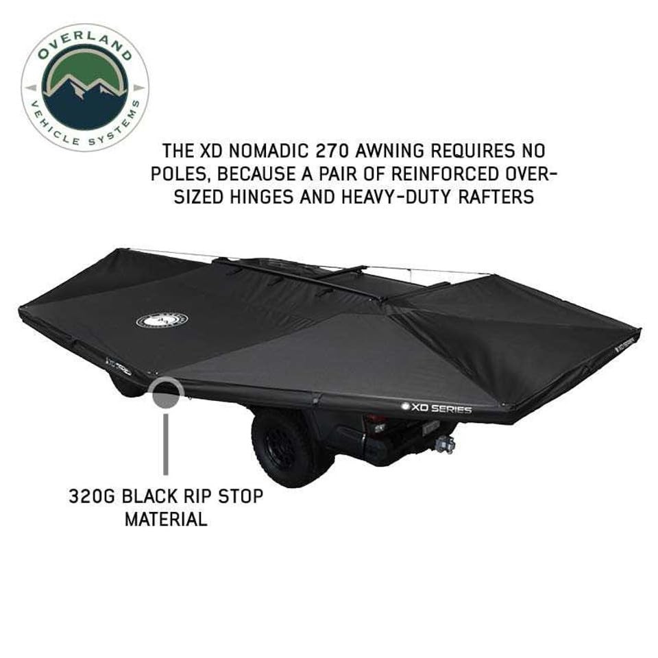 Overland Vehicle Systems – XD Nomadic 270 – Awning Wall 3 W/Black Out, Passenger