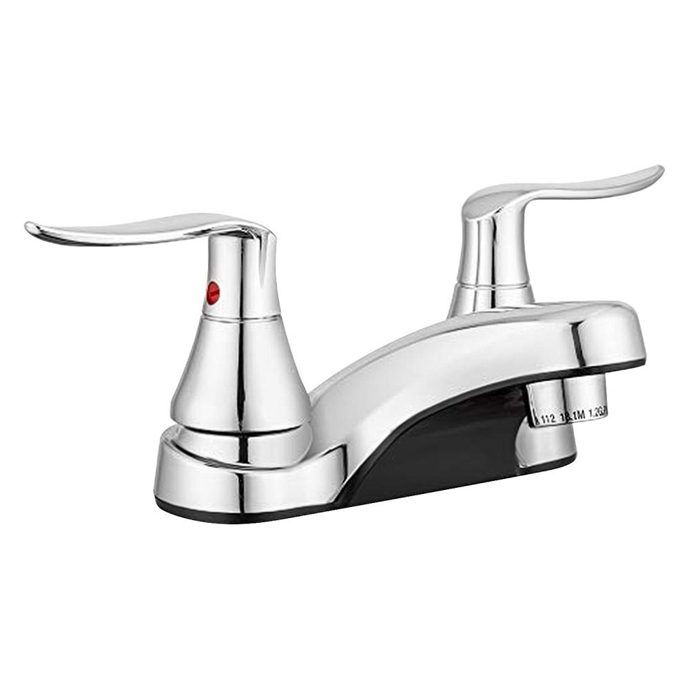Dura Elegant Plastic Chrome Polished Low-Arc Lavatory Faucet w Levers Handles