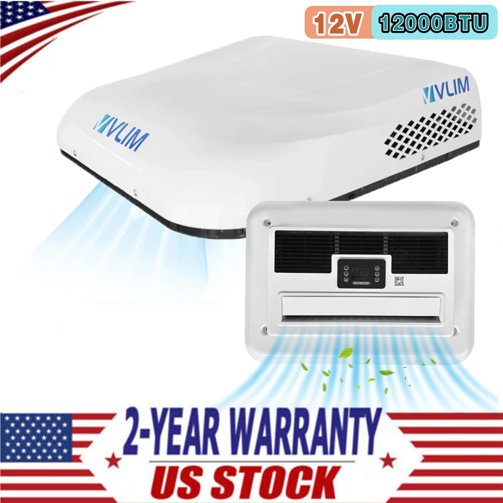 12000BTU 12V RV Air Conditioner Rooftop AC for Truck Caravan Bus Motorhome RV