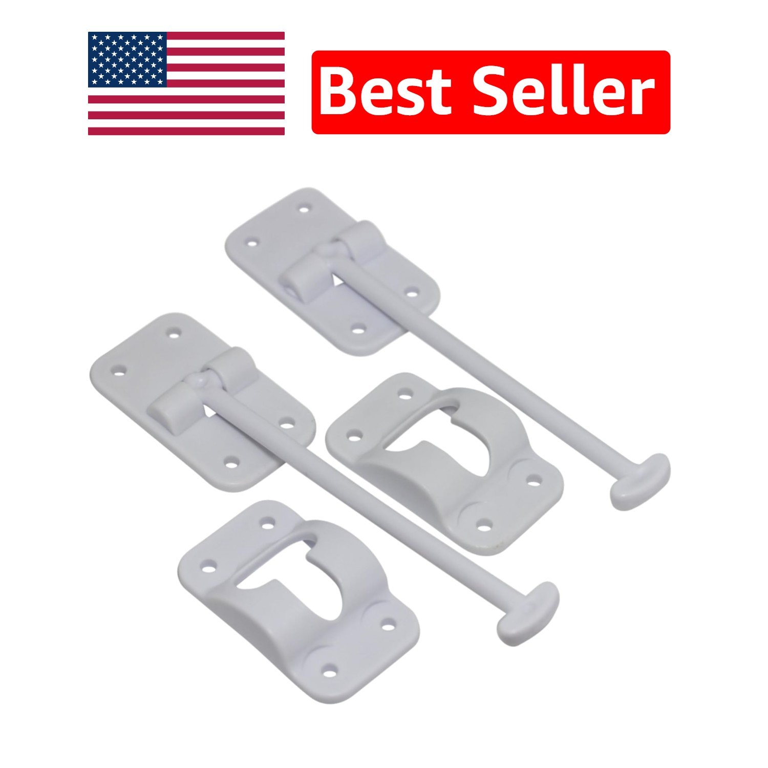 2 Pack Durable Plastic 6″ RV T-Style Door Holder Catch – Easy Installation
