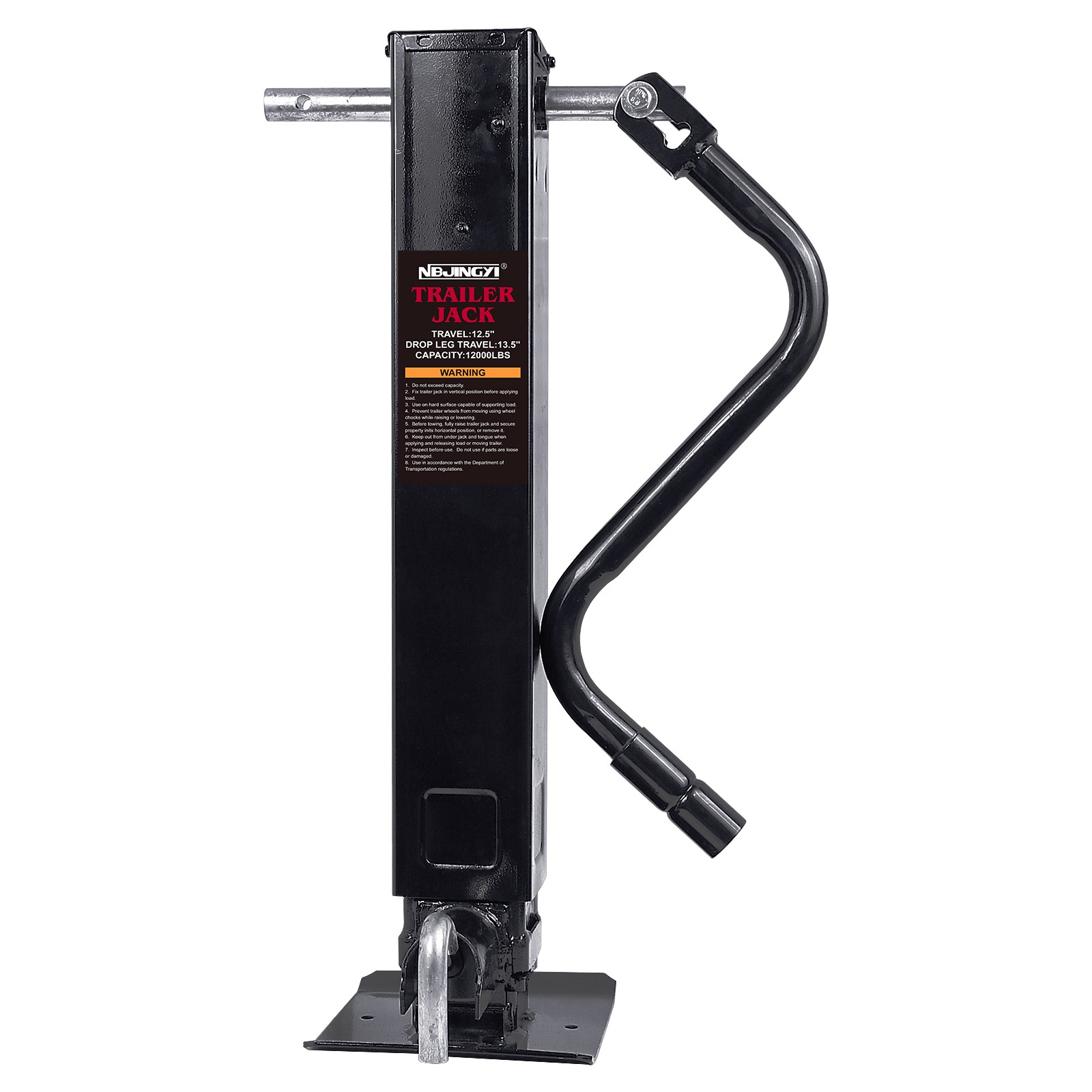 Trailer Jack Weld-on Pipe Mount Swivel Trailer Jack 12000lbs 12.5″Lift 13.5″Drop