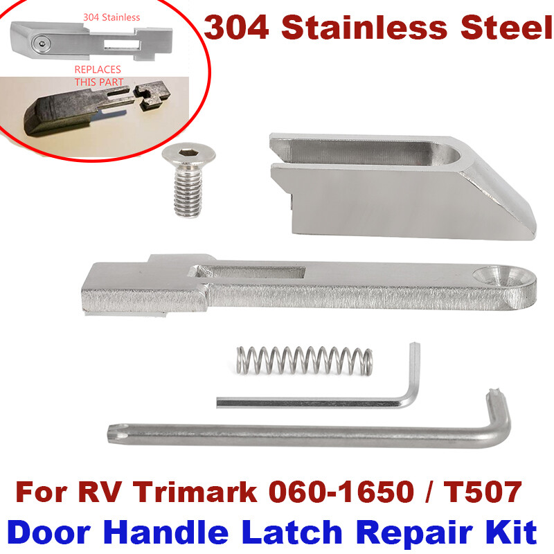 304 Stainless Steel Door Handle Latch Repair Kit For RV Trimark 060-1650 / T507