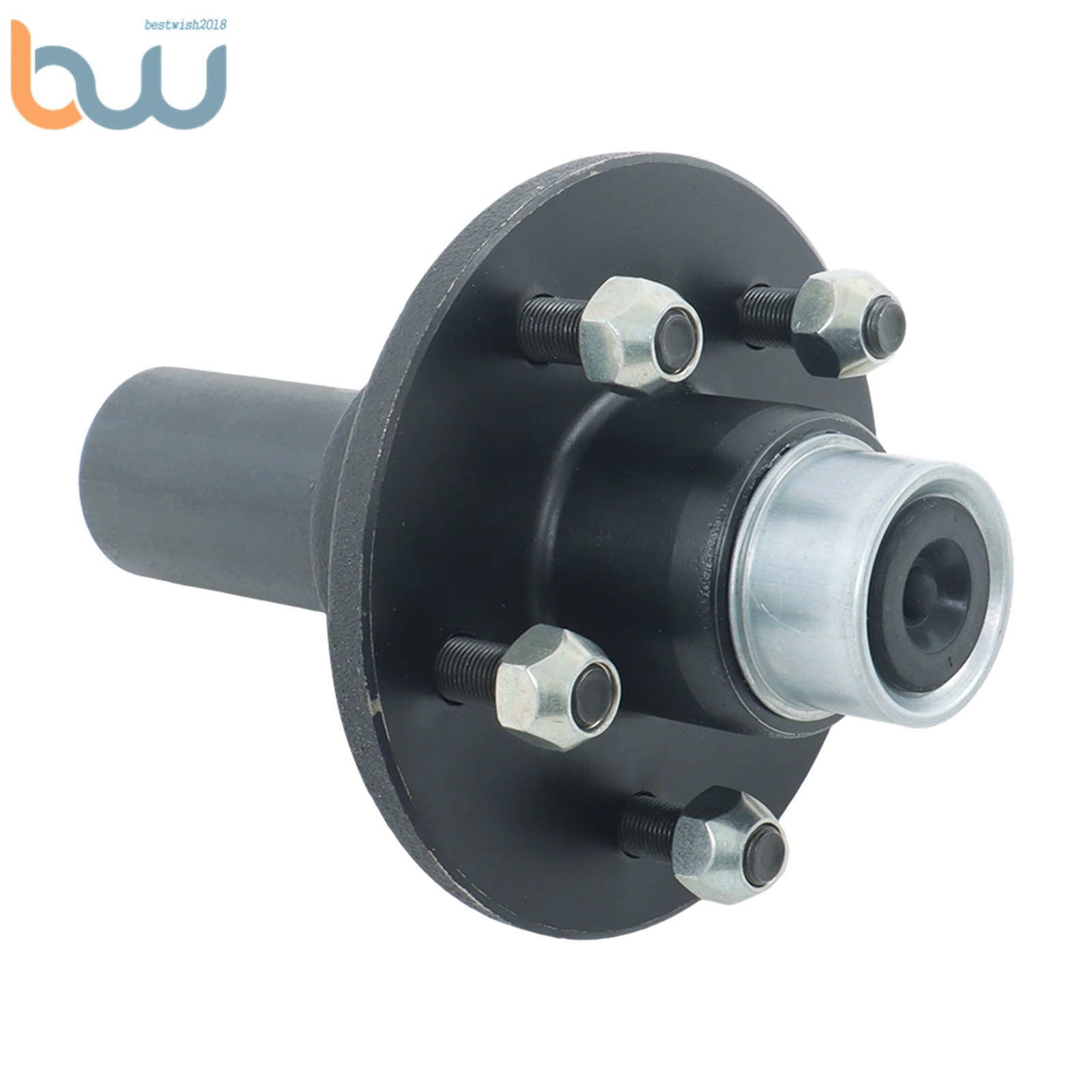 5 on 4.5″ Trailer Hub Kit Axle For 3500 lbs #84 Spindle Pre-Greased 1/2 Sets