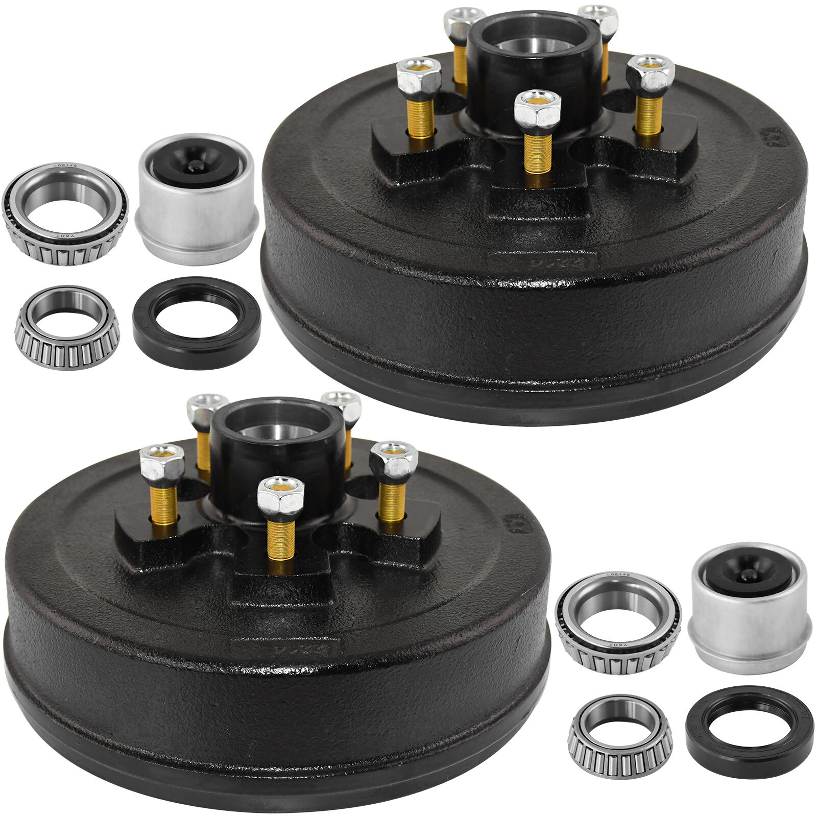8x Trailer 5 on 5 Hub Drum Kits with 10″x2-1/4″ Electric Brakes For 3500lb Axle