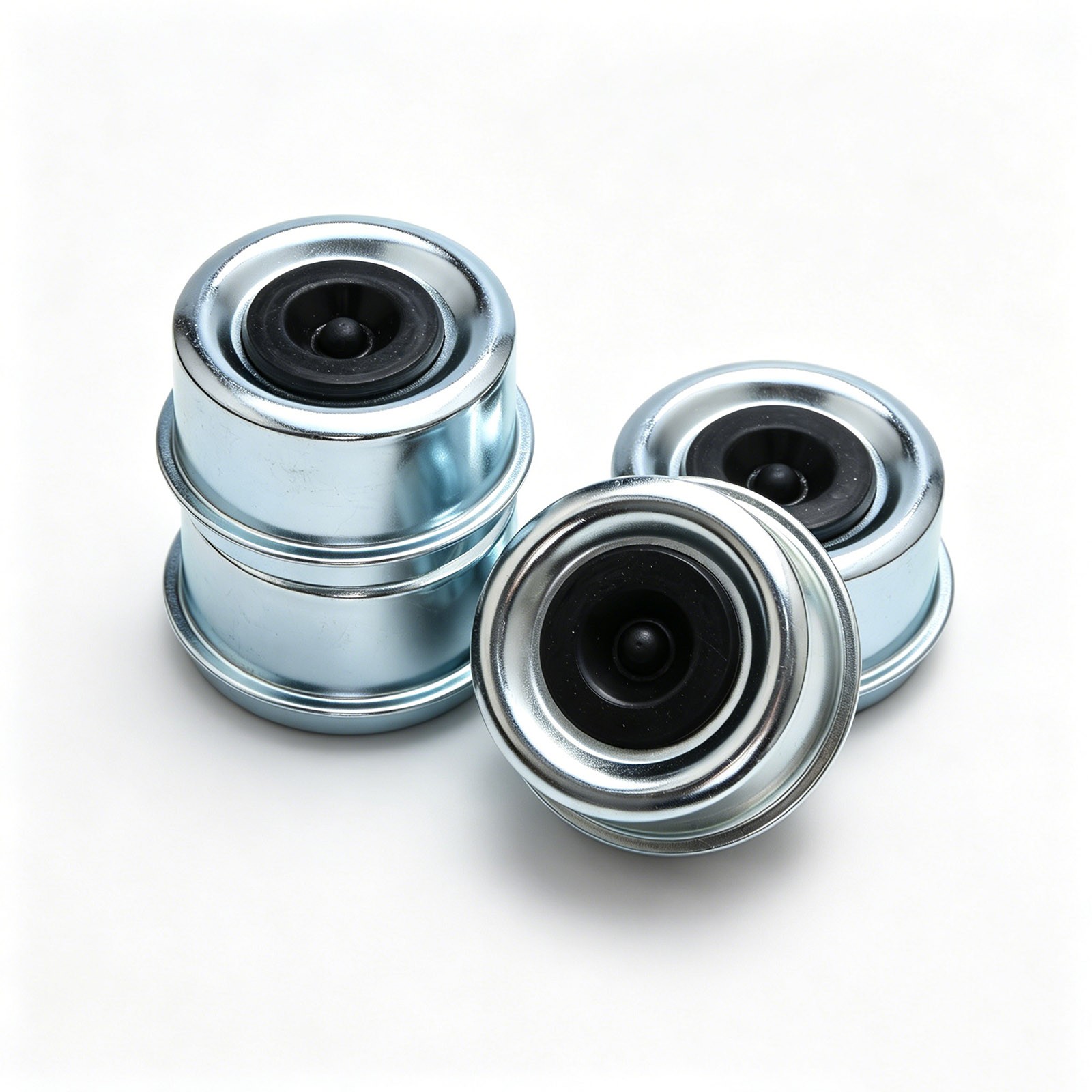 4Pcs 2.44″ For Dexter Dust Cap Zinc Plated Iron Hub Protector w/ Spare Plug