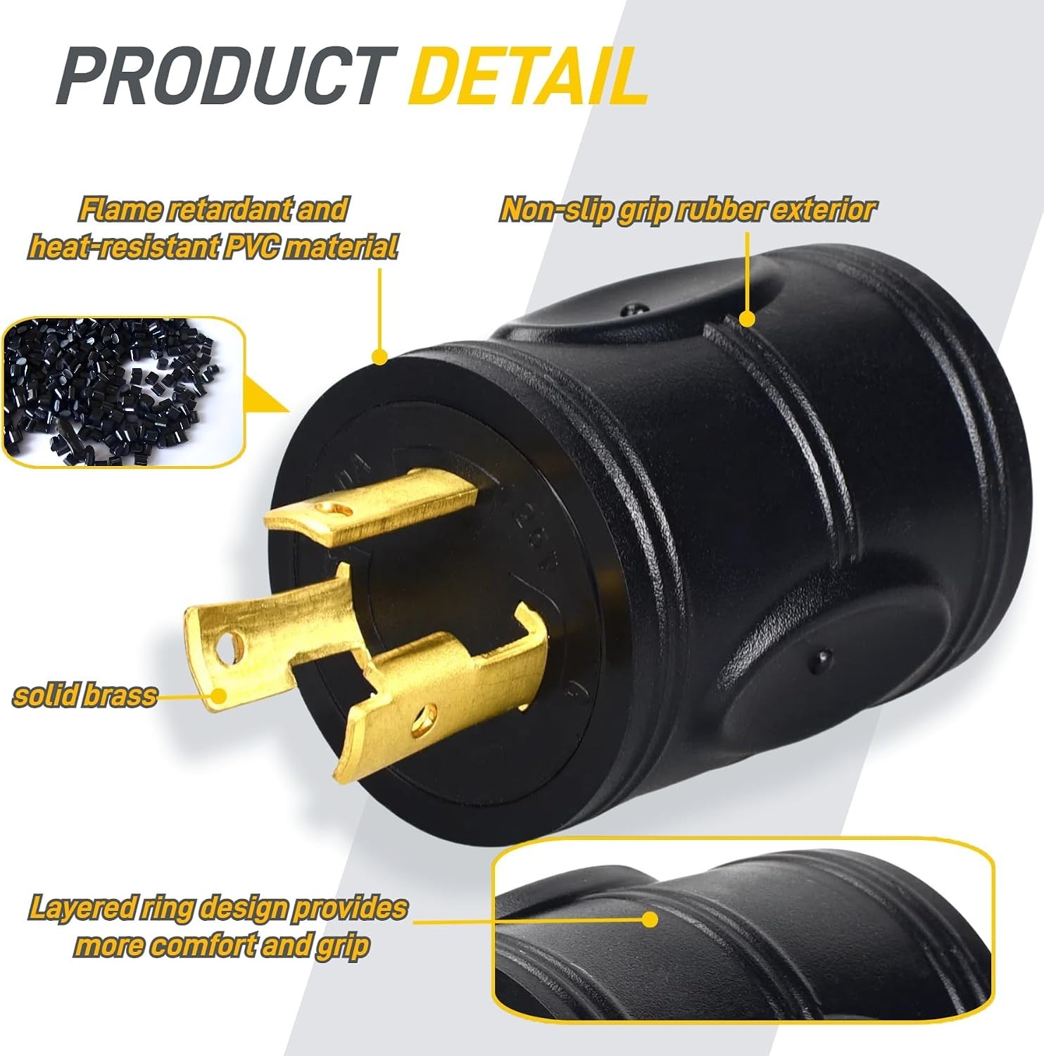 Heavy Duty 30 Amp 3 Prong Adapter for Generator & RV – Safe Power Connection