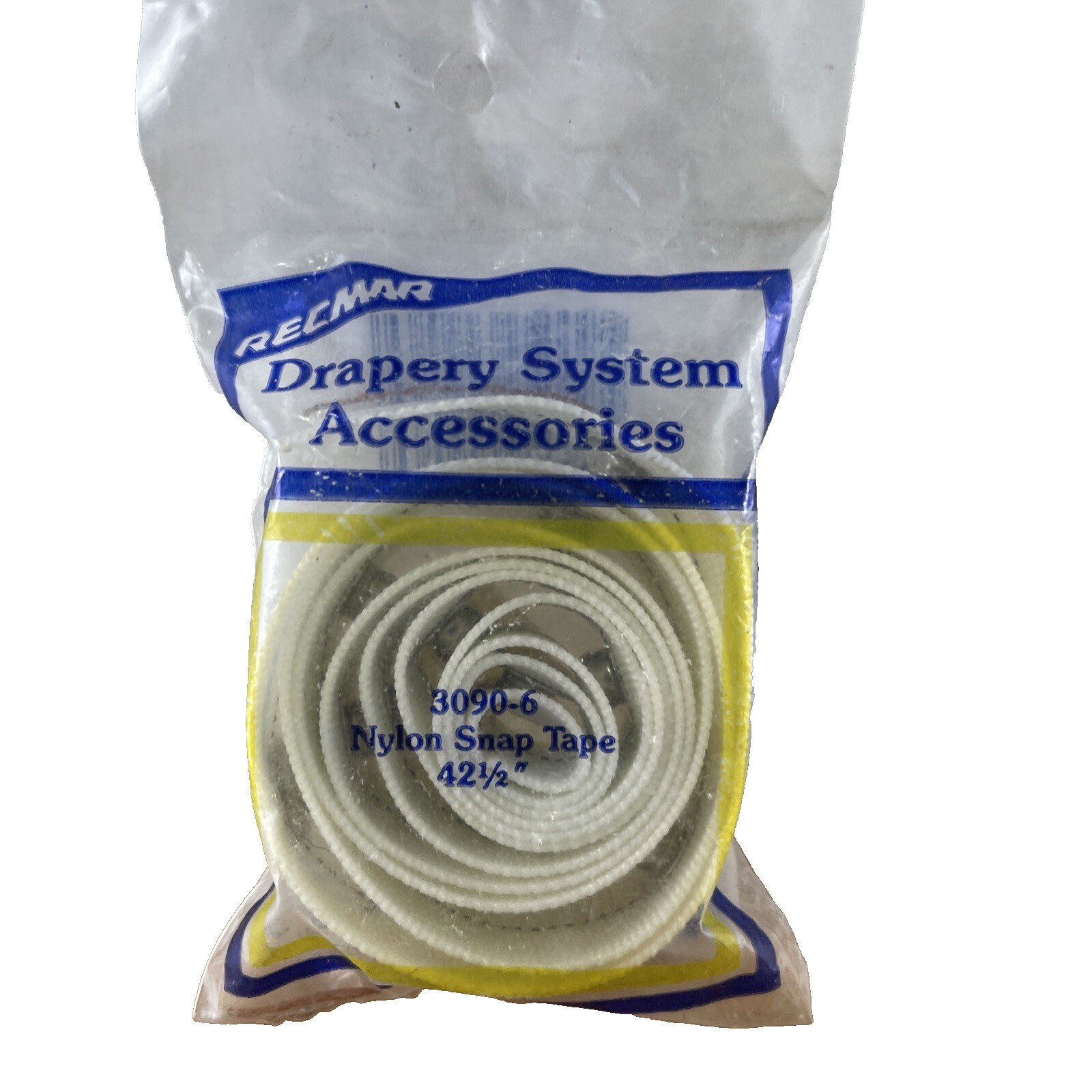NEW OLD STOCK RECMAR Curtain Track Nylon Snap Tape #3090-6 42.5″