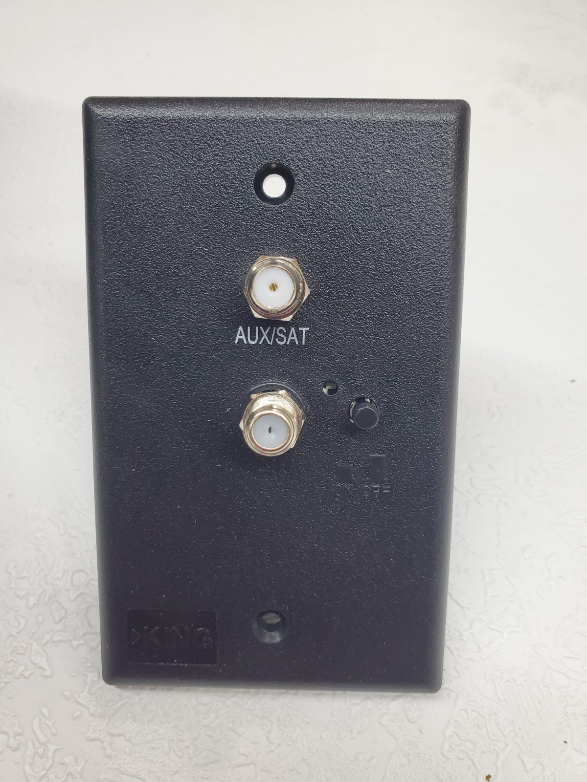 KING Aux/Sat + TV Coaxial Wallplate Power Supply BLACK RV
