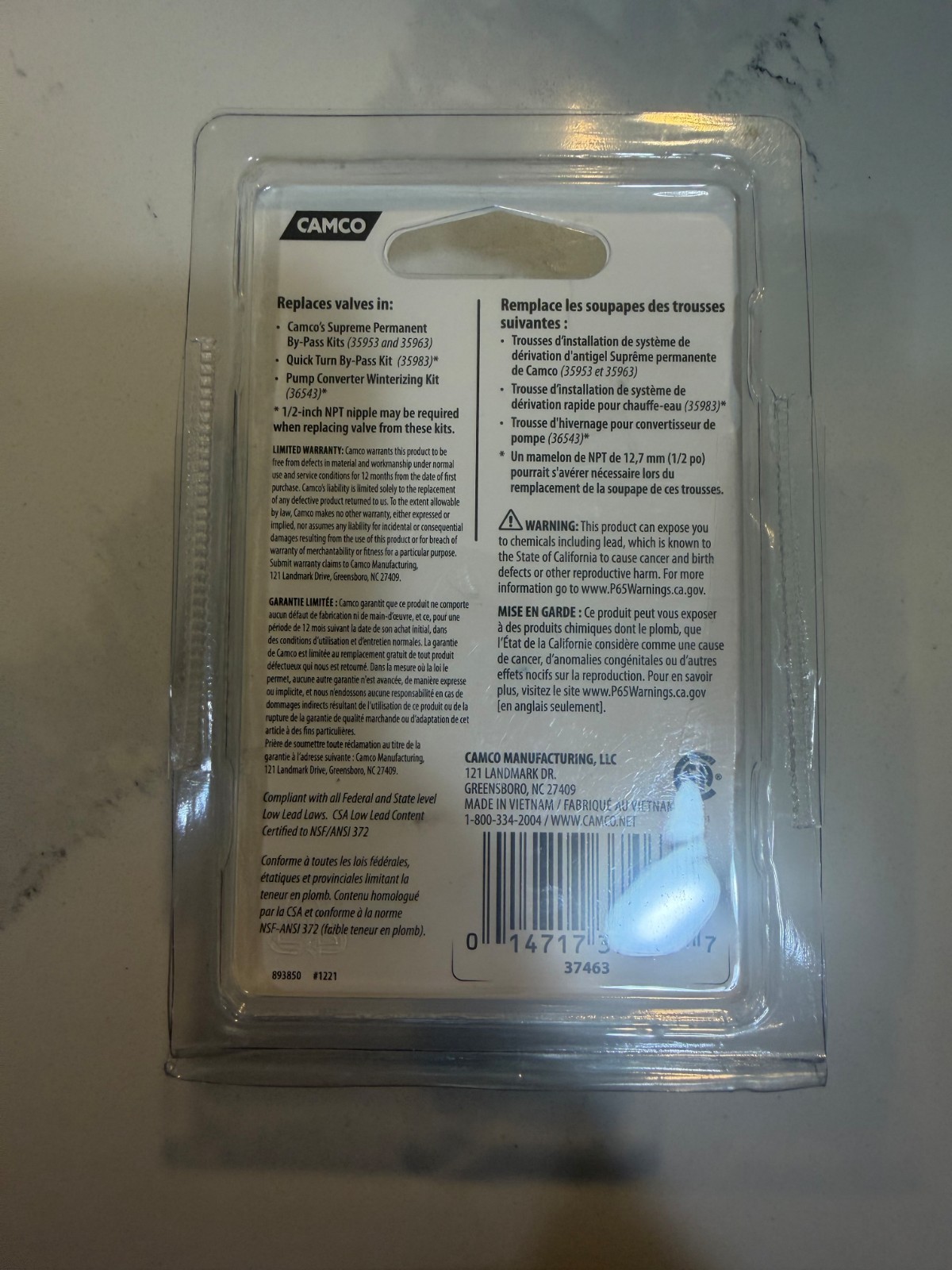 Camco 37463 3-Way By-Pass Valve