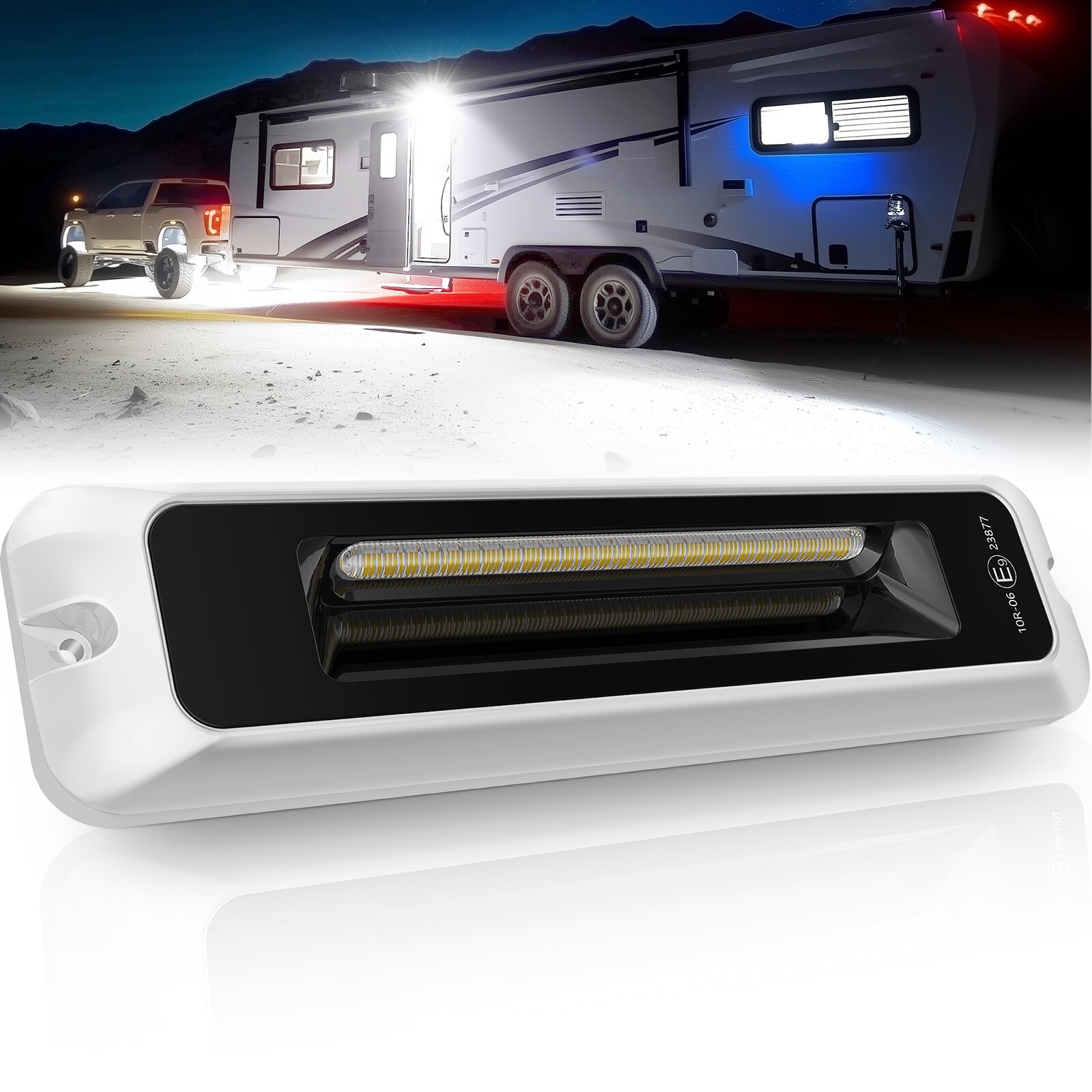 8 Inch RV Exterior Porch Light, LED Utility Awning White 6000K for Garden Camper