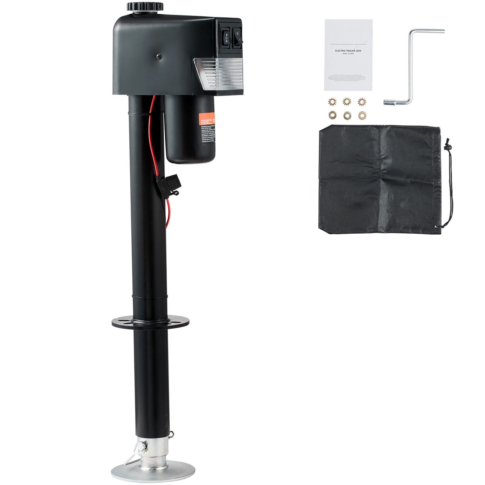 Waterproof Electric Trailer Jack 3500lb, 9.84-27.95in Height Adjustable for RV