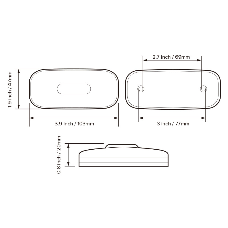 Red LED Side Marker Lights Clearance Lamp for Trailer RV Truck Lorry 3.9″