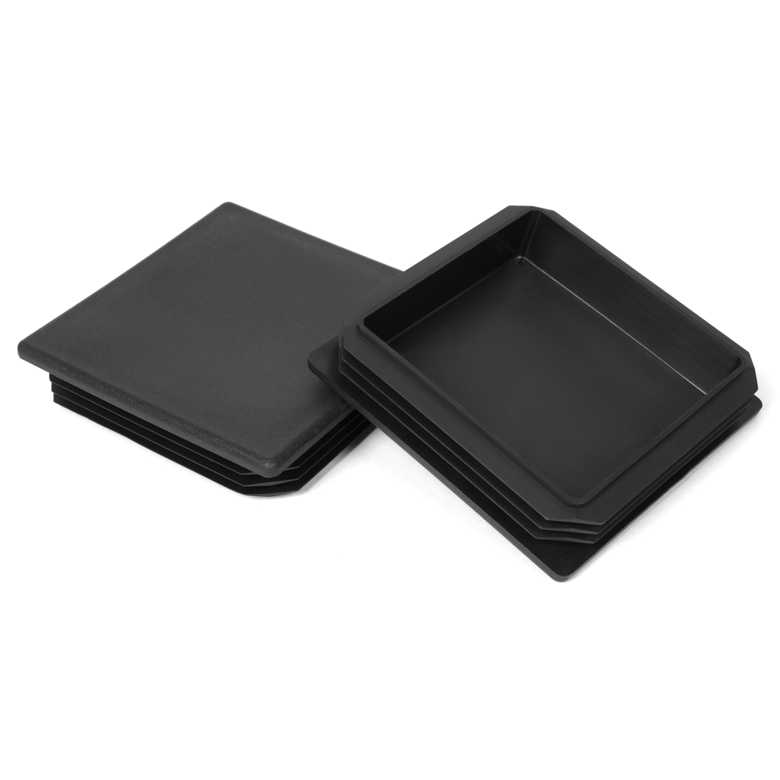 2PCS 4″ Square Bumper Plug For RV Camper Trailer Rubber Black