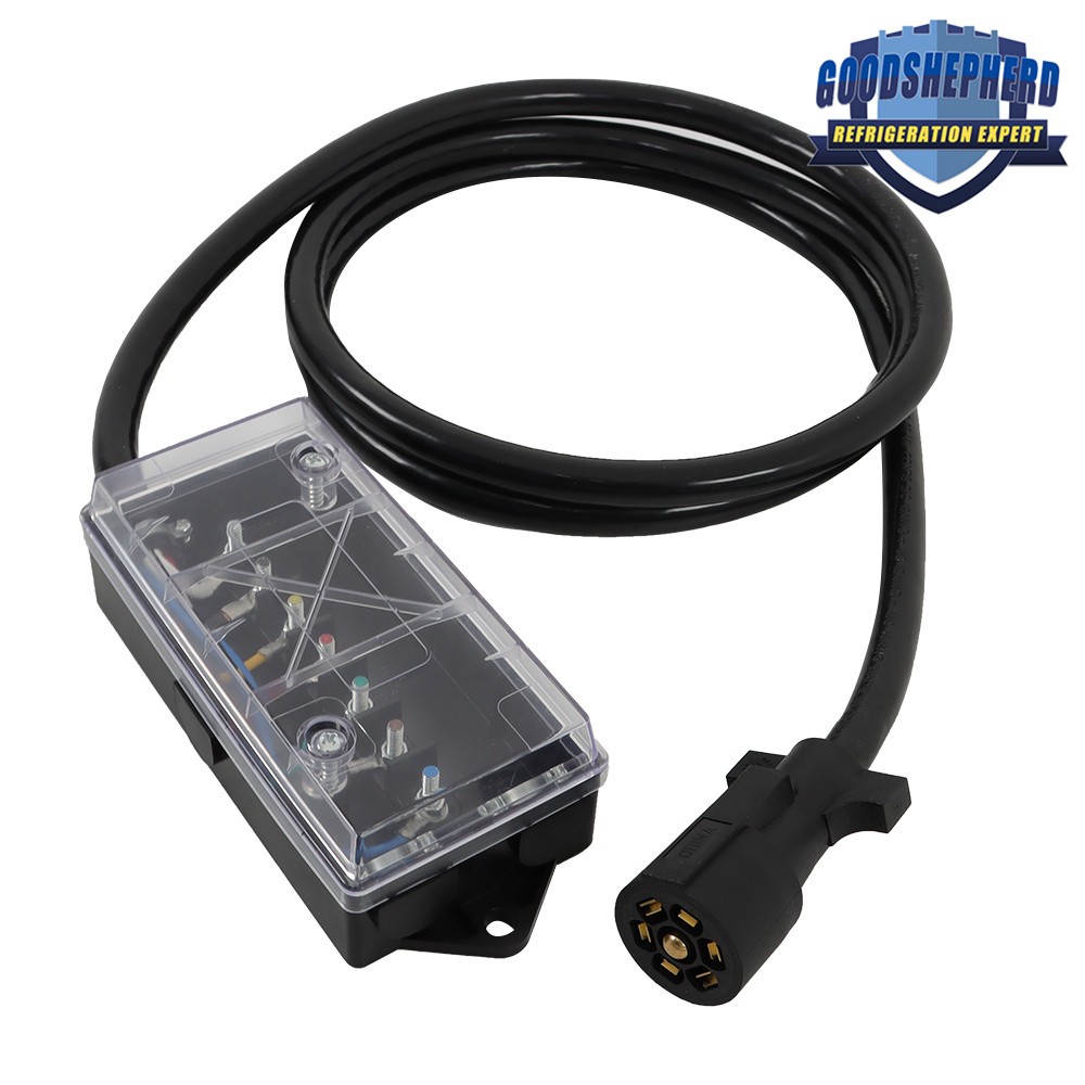 8-16ft 7-Pin Trailer Plug Cord Wire Harness Cable w/ Junction Box Trailer Light