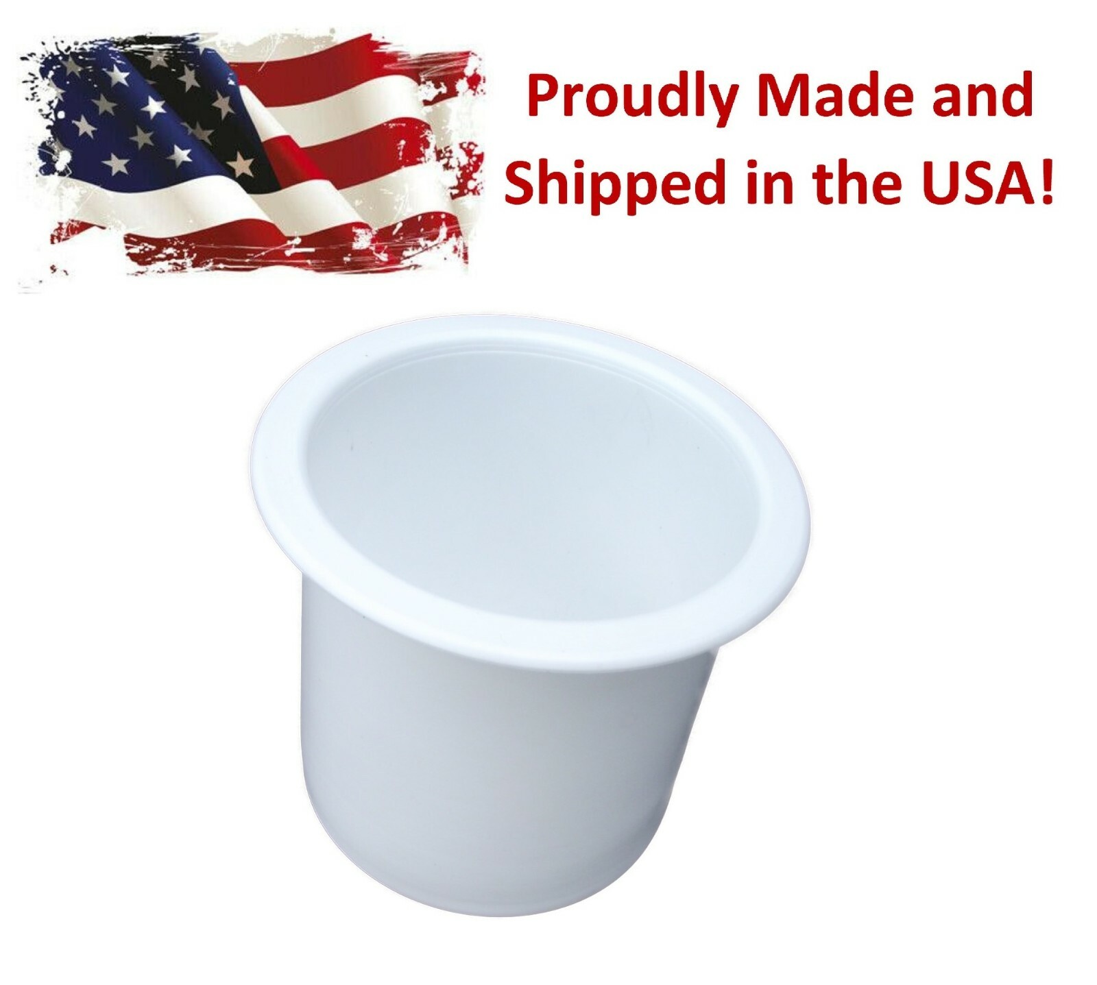 White Plastic Cup Holder Boat RV Car Truck Insert Regular Truck 2 7/8 Cupholder