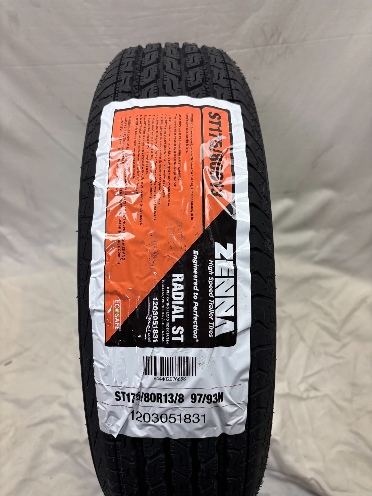 2 (Two) New Zenna ST Trailer- ST175/80R13 Tires 1758013 175 80 13