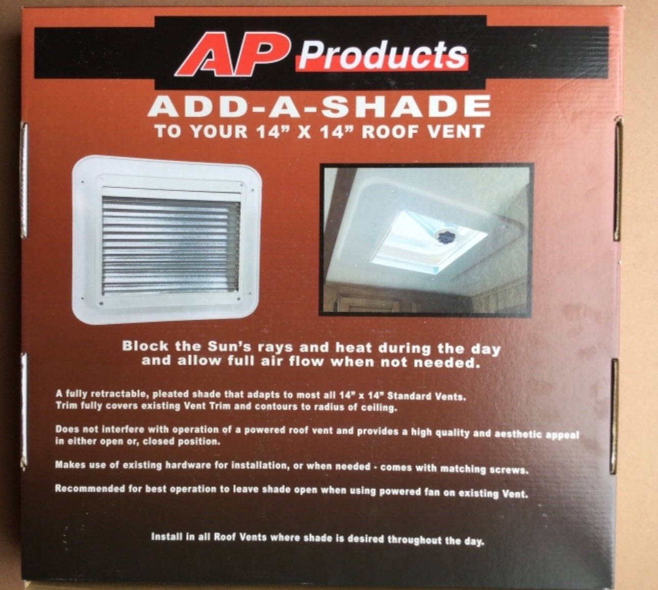 AP Products 14×14 White RV Vent Shade 015-201612