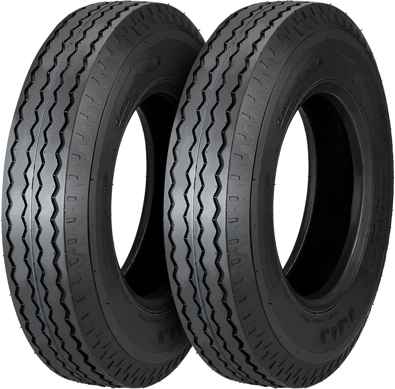 Set of 2 8-14.5 Trailer Tires 14PR Load Range G, 115 PSI, Noise-Reduced & Durabl