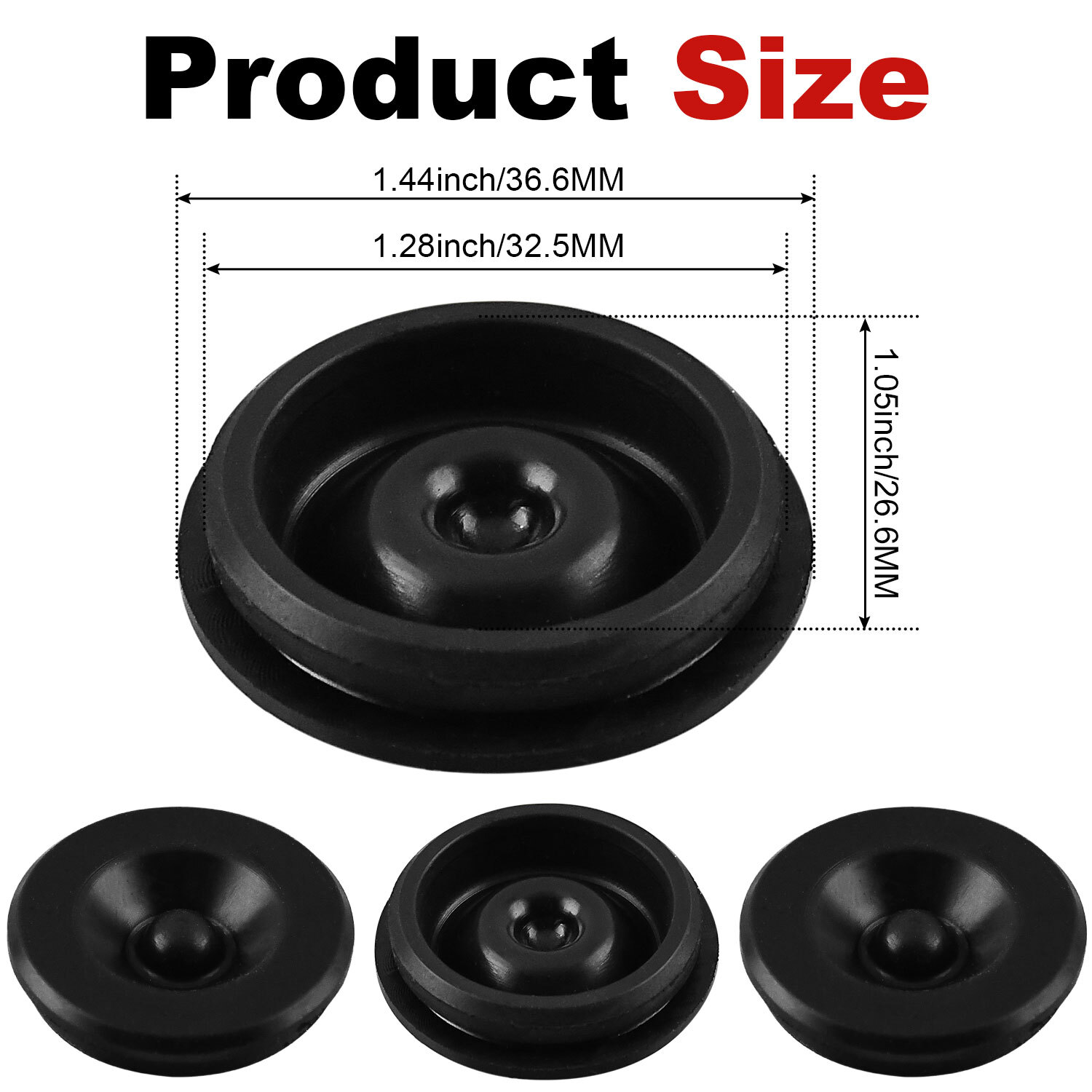 Grease Caps with Rubber Plugs for 8 Lug Hubs 7000-8000 lbs Axles Trailer Hub Cap