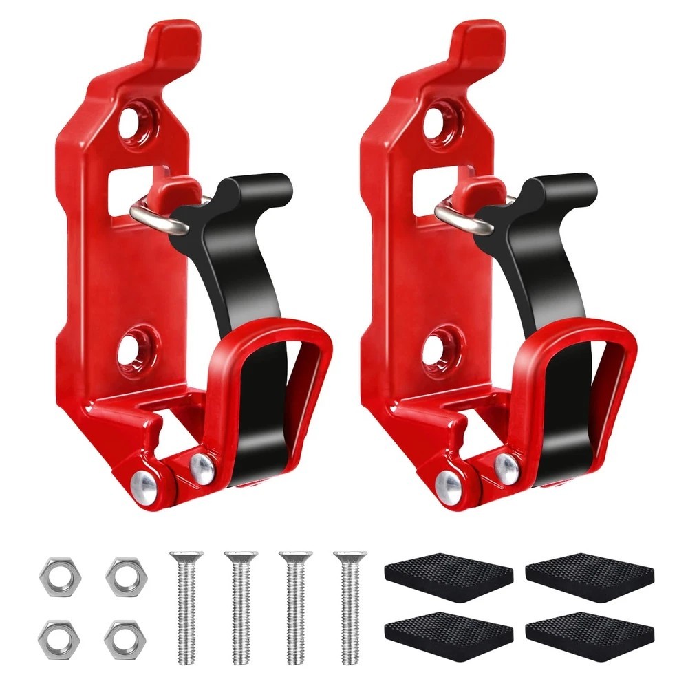 2 Pack Metal Rubber Clamp Shovel Mount Brackets for Roof Rack Truck Boats