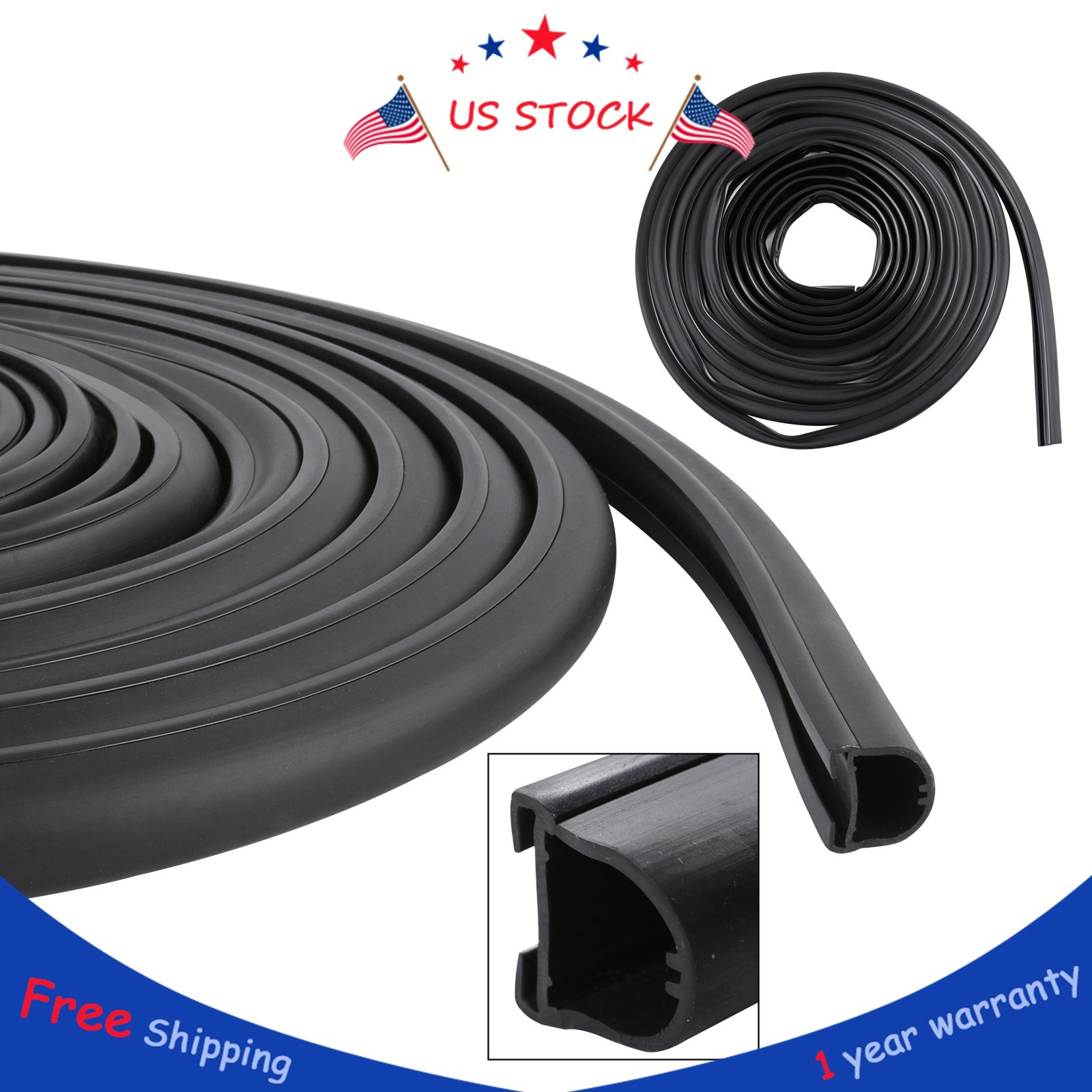 Rubber Black 018 312 EKD for 1″ X 15/16″ X 35′ D Seal RV Slide Out System