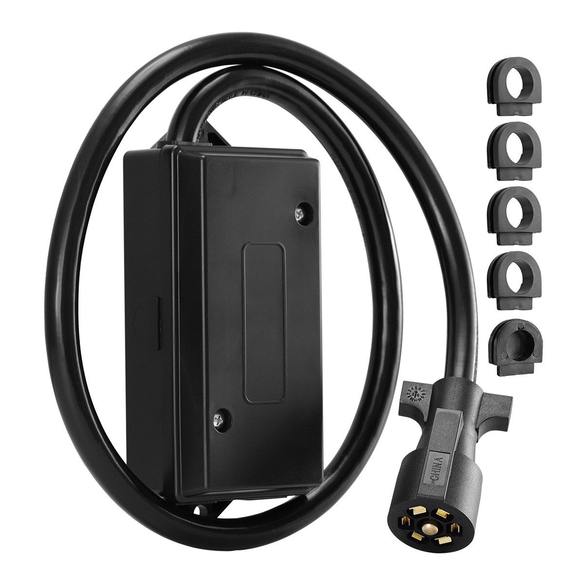 7Way Weatherproof Trailer Plug Pure Copper 7 Pin Wiring Harness Towing Connector