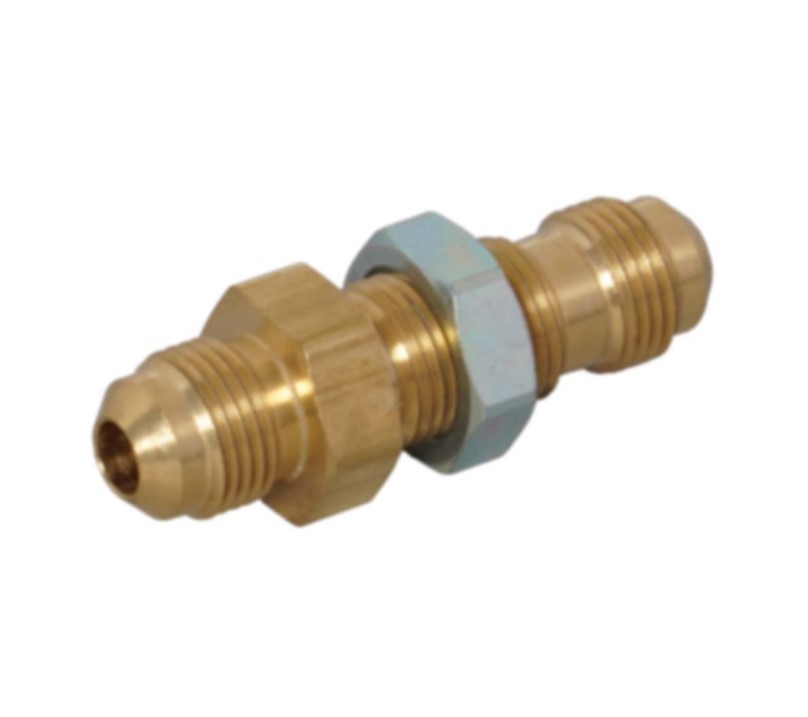 31-6 Brass Bulkhead Union Fitting 3/8″ x 3/8″ Flare for RV Propane Line