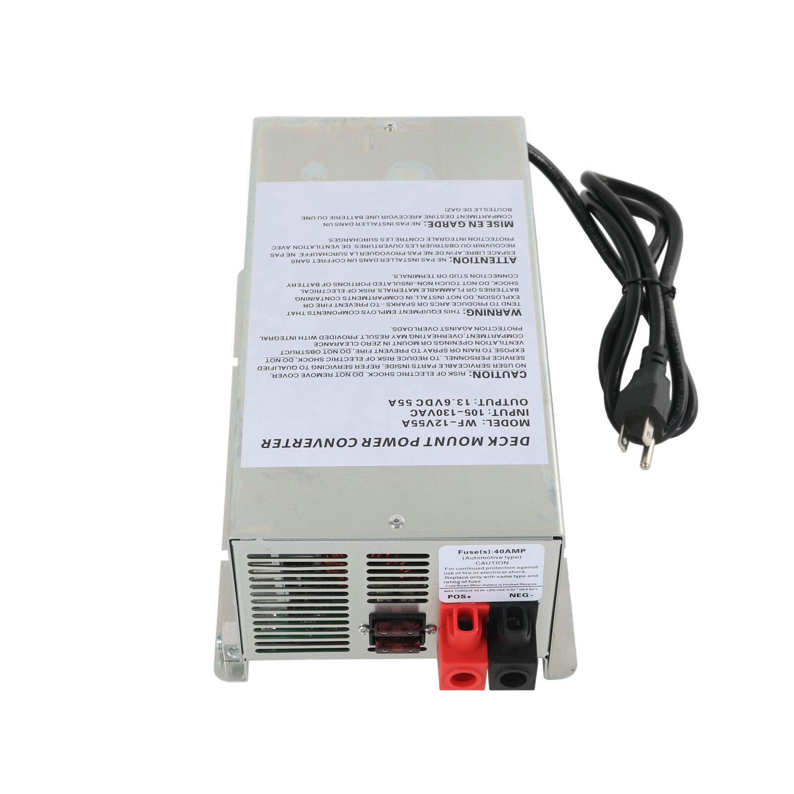 Converter 55 Amp Deck Power Converter Charger For RV Trailer Camper 12V WF-9855