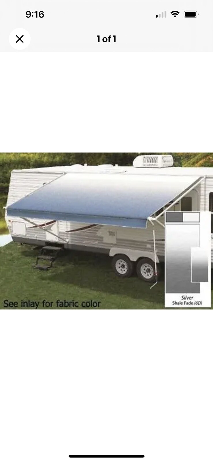 Carefree JU166D00 RV Awning Vinyl Fabric 15’2” – Silver Fade with Weatherguard