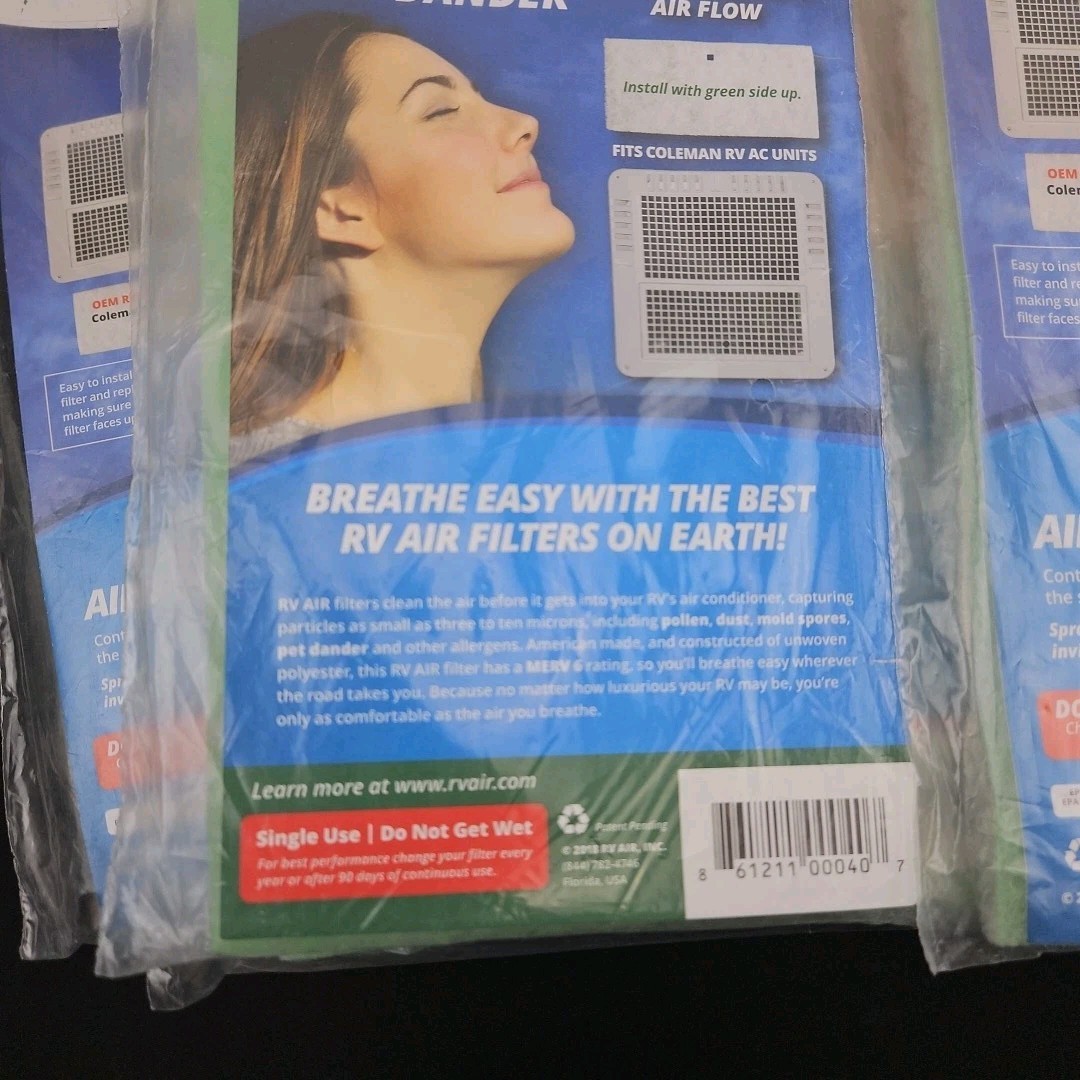 Lot of 5 RV Air OEM Replacement Filters AC101G 6 X 13.5 New