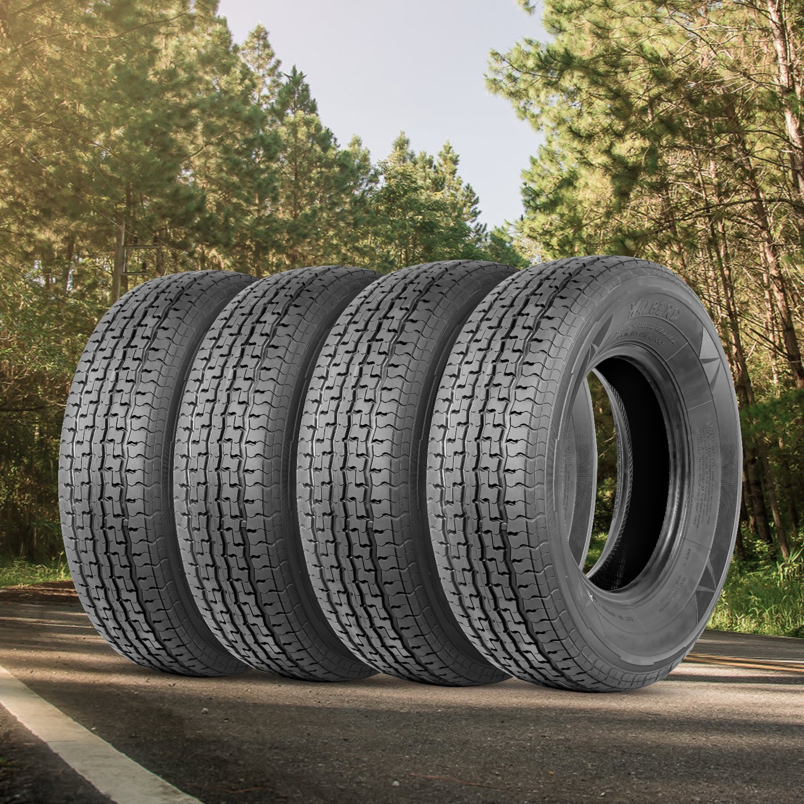 ST225/75R15 Trailer Tires 4-Pack 10PR 225 75 15 Load Range E Radial Long-Lasting