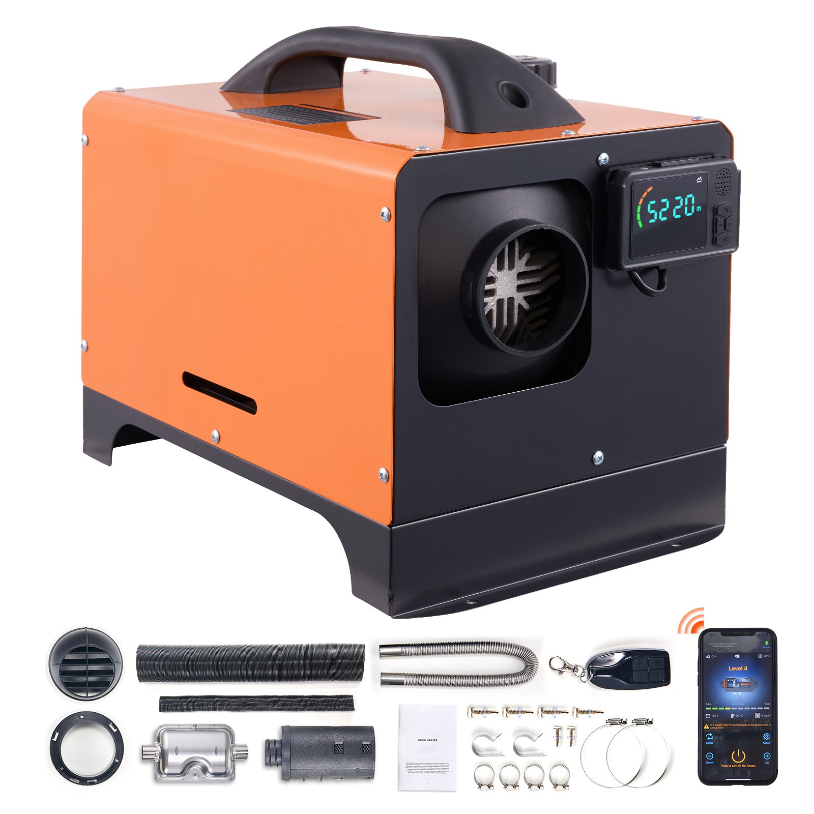 New Diesel Air Heater All-in-one 12V 8KW Bluetooth App LCD for Car RV Indoors
