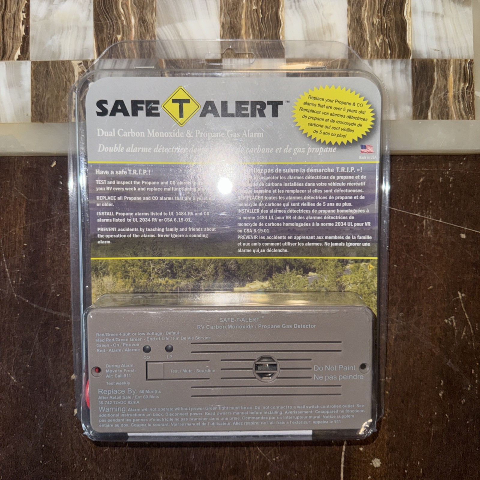 MTI Industry 35-742-BR Safe-T-Alert Carbon Monoxide Propane Leak Detector Camper