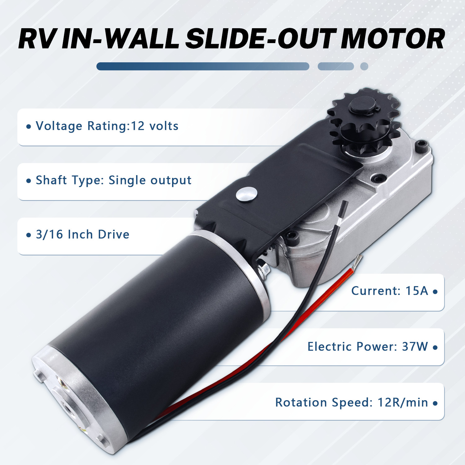 For RV BAL Accu-Slide Cable System 225008 RV Slide Out Motor & Gearbox Assembly