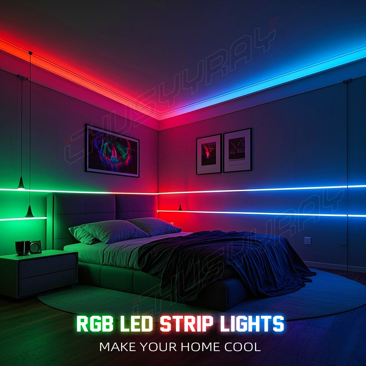 6000K RGB Waterproof RV Exterior Awning Strip Lights, RV Outdoor Lights16.4 FT