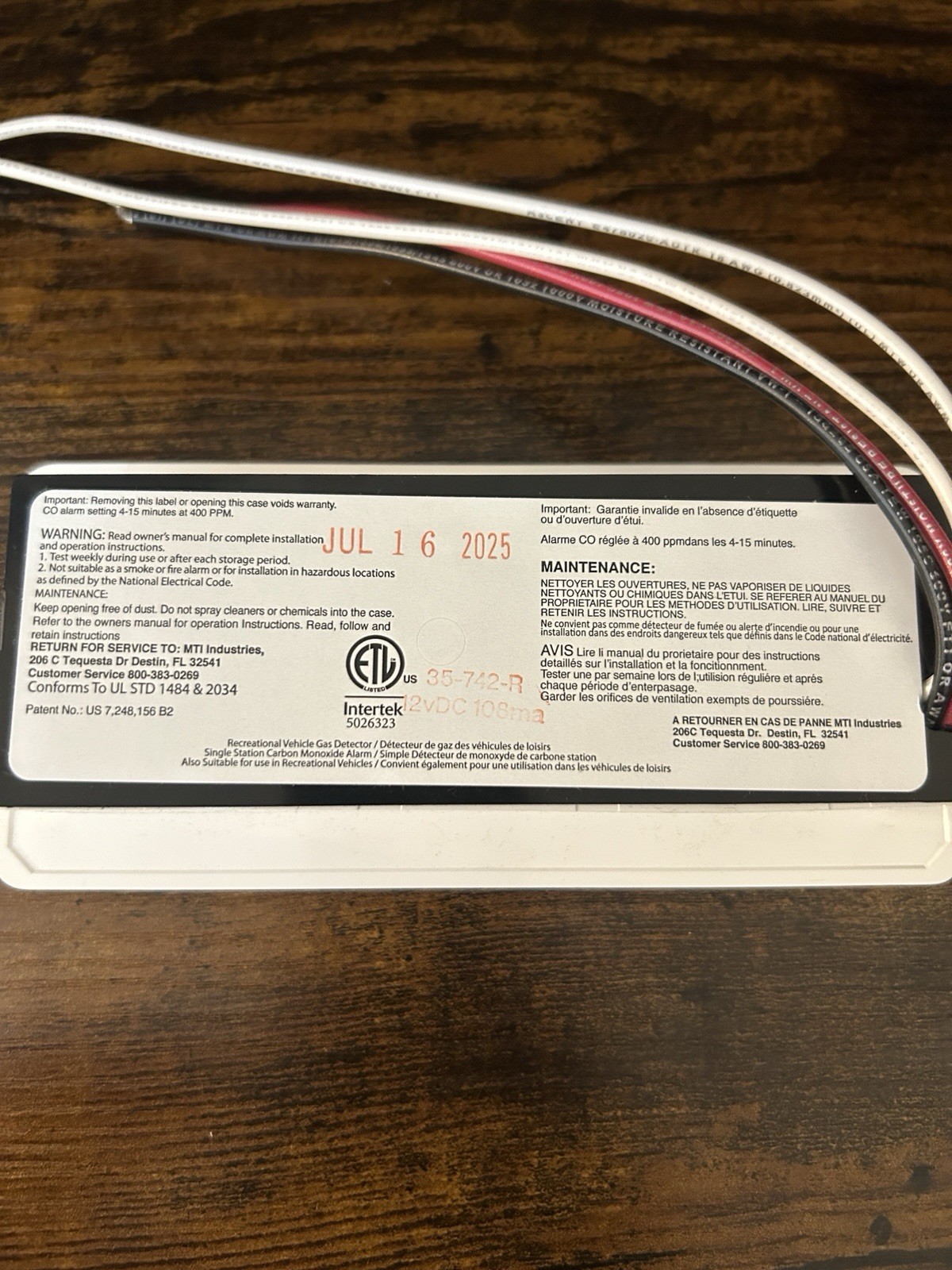 35-742-R-WT-Kit Safe-T-Alert ™ LP & CO ALARMS & DETECTORS RV