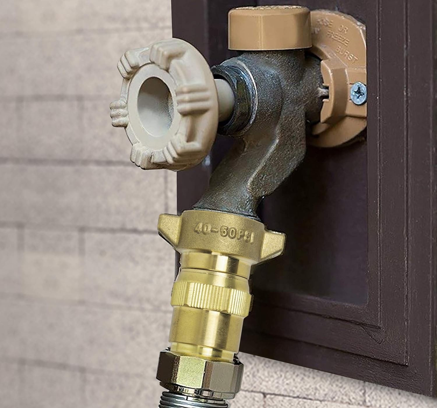 Lead-Free Brass Water Regulator for RVs: Adjustable 40-50 PSI Pressure Control
