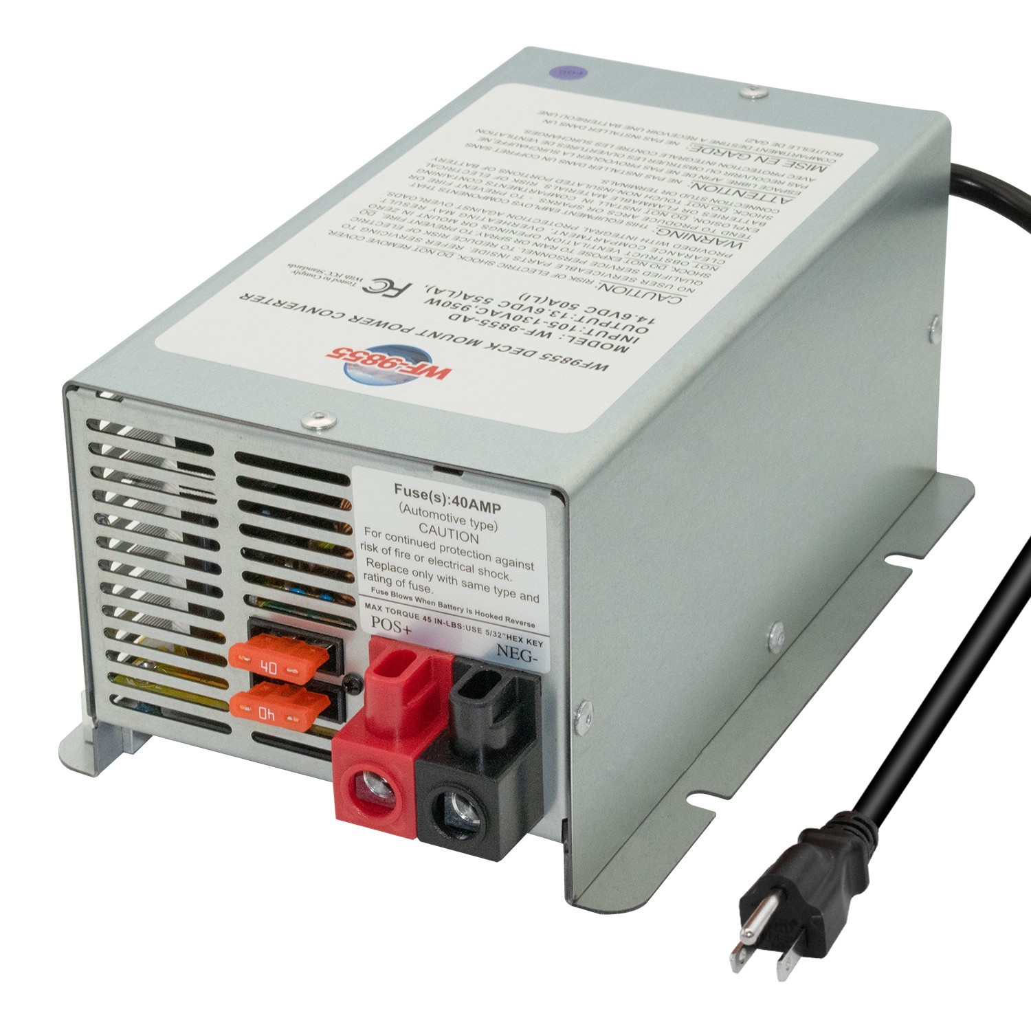 Converter 55 Amp Deck Power Converter Charger For RV Trailer Camper 12V WF-9855