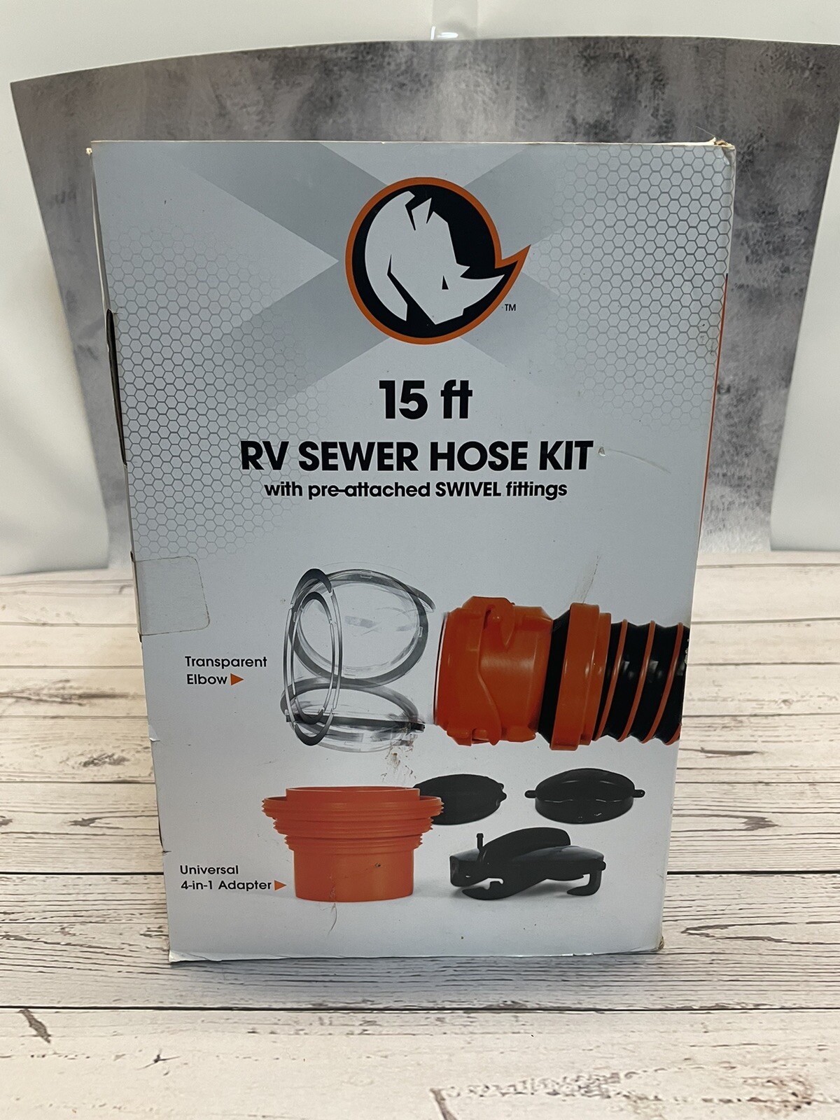 Camco Rhinoextreme 15′ Sewer Hose Kit – 4-in-1 Swivel Elbow & Caps