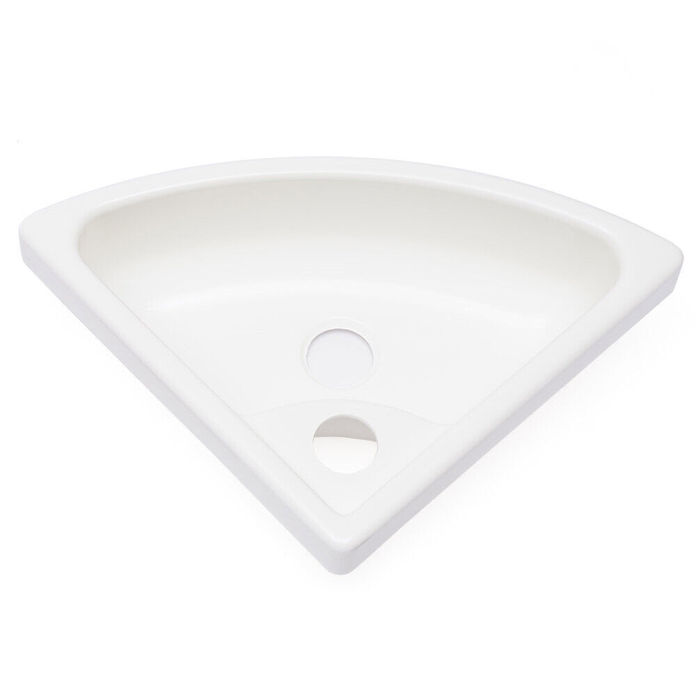 For RV Caravan White Wall-Mounted Triangular Sink Basin Bathroom Corner Sink USA