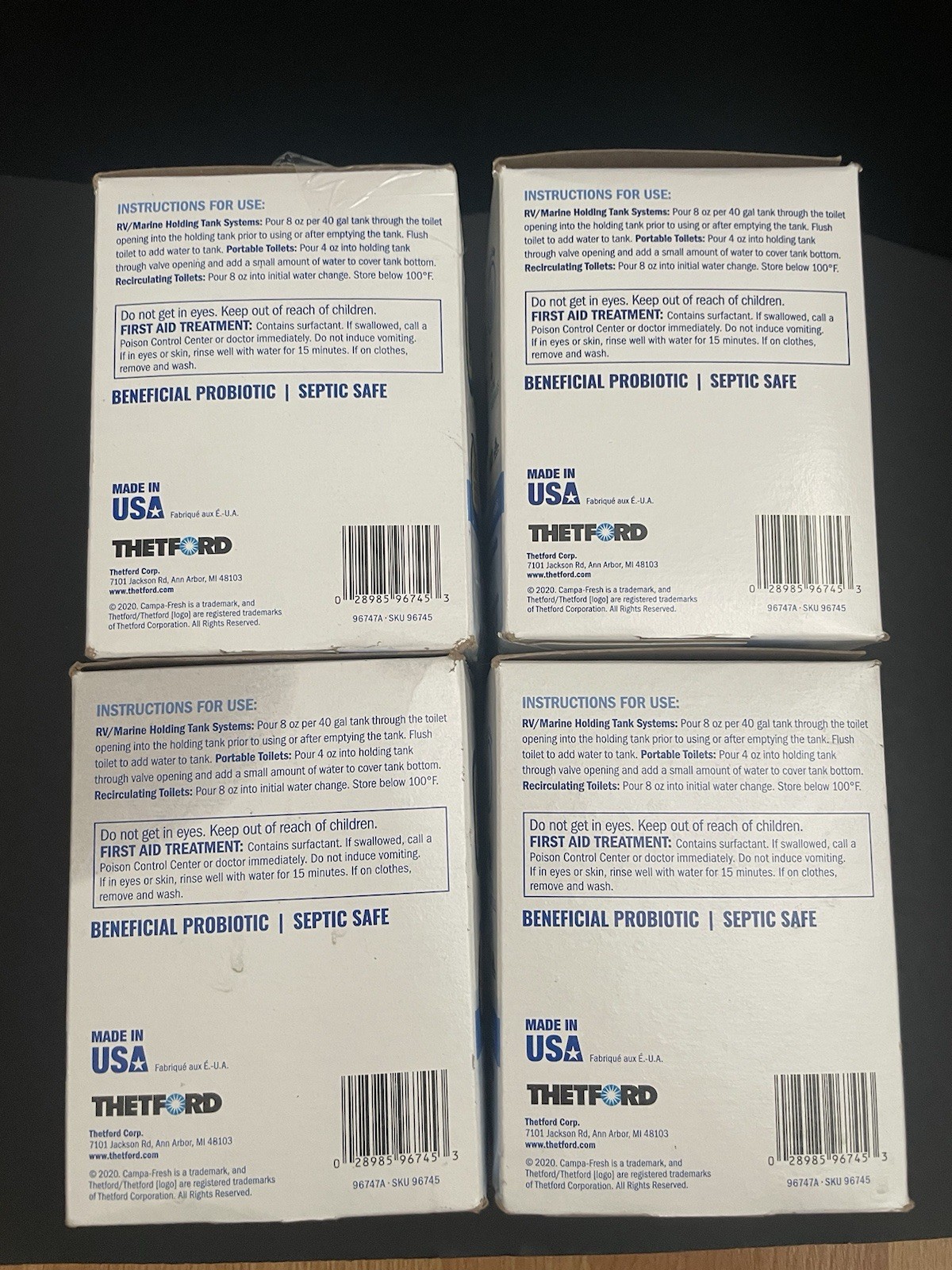 Lot Of 4 – Thetford Campa-Fresh Waste Septic Tank Treatment 6pk 8oz -FAST SHIP