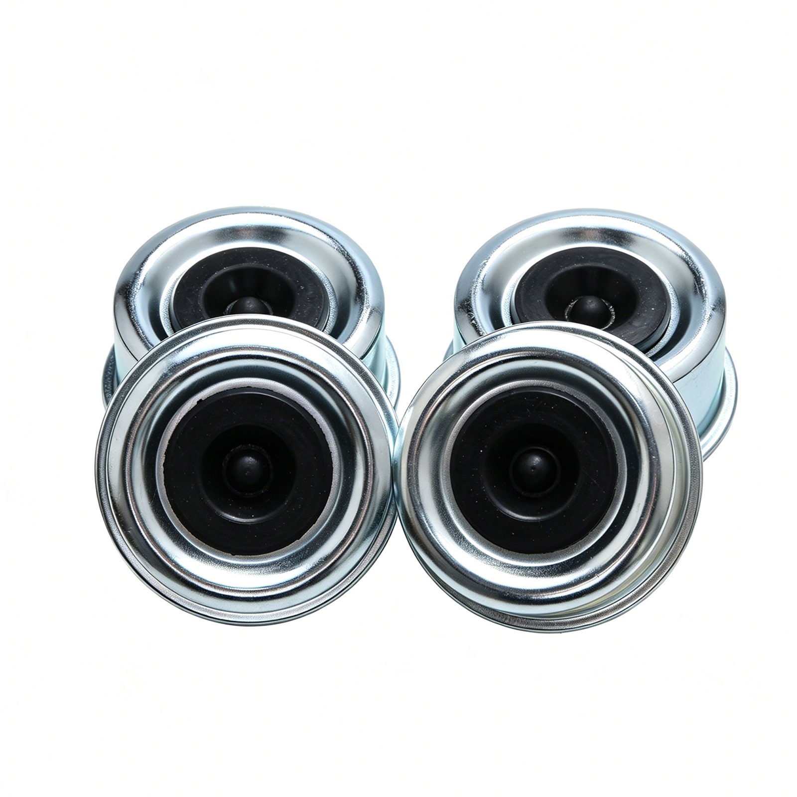 4Pcs 2.44″ For Dexter Dust Cap Heavy Duty Iron Hub Cap w/ Rubber Plug & Spare