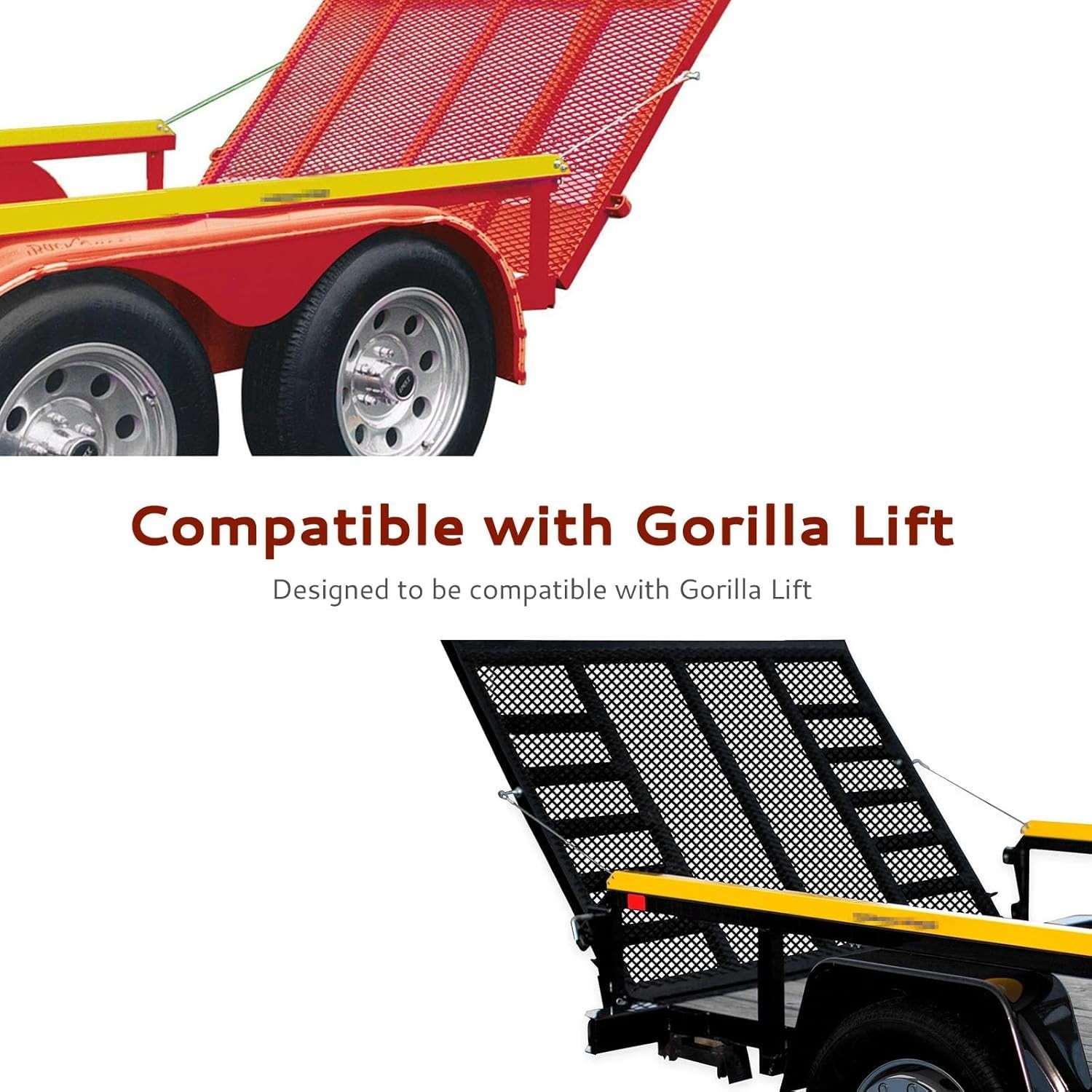 2Pcs Lift Cable with Gorilla Lift Trailer Gate Assist with EZ Spring Clips
