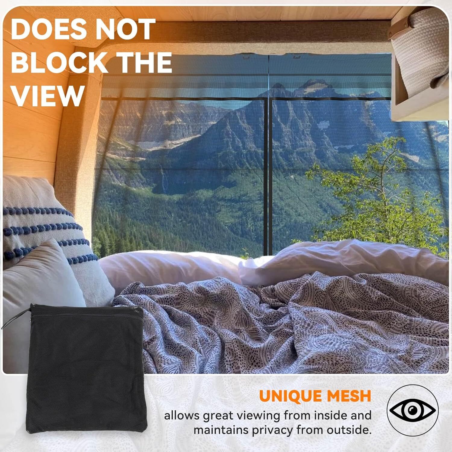 Van Bug Screen for Transit,Sprinter,Promaster Magnetic Mosquito Net Sliding Door